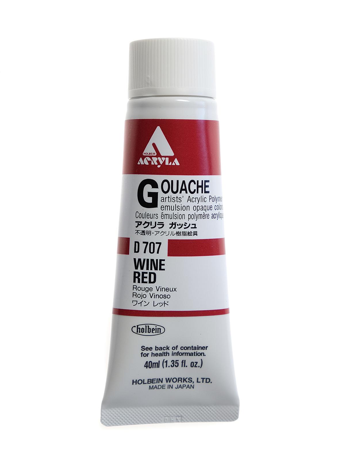 Acrylic Gouache 40 ml wine red
