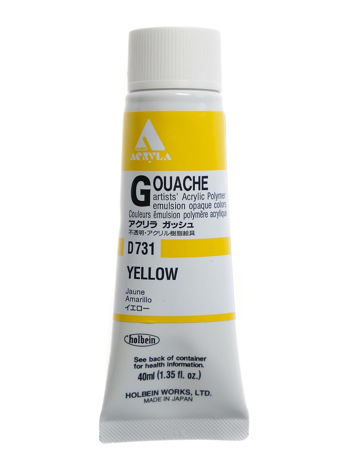 Acrylic Gouache 40 ml yellow