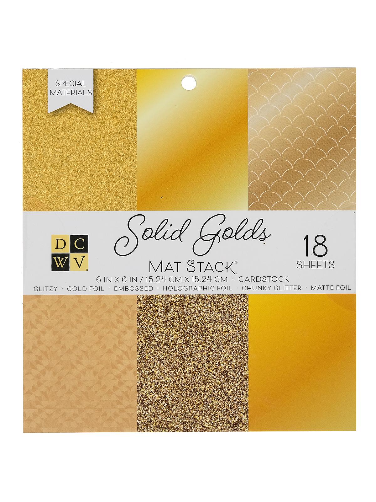Cardstock Stacks 6 In. X 6 In. Solid Golds 18 Sheets