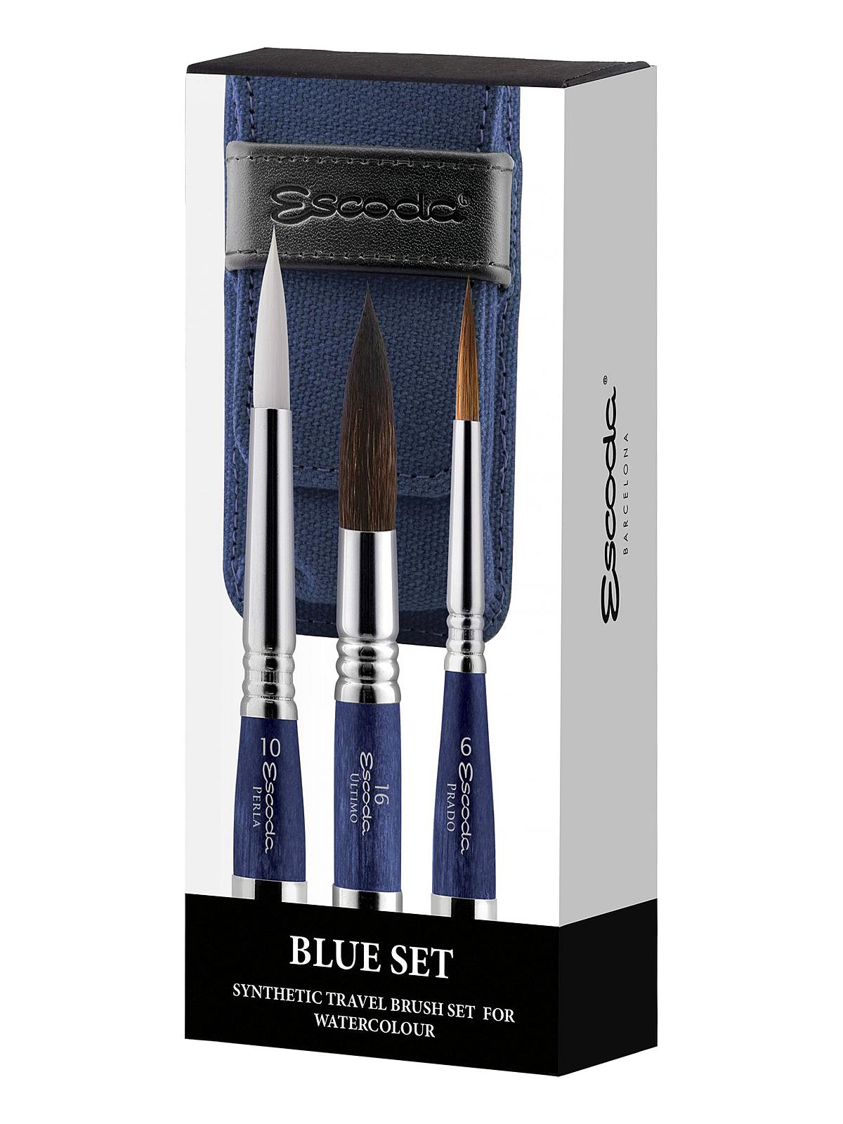 Synthetic Watercolor Travel Brush Sets 1271 Blue Series
