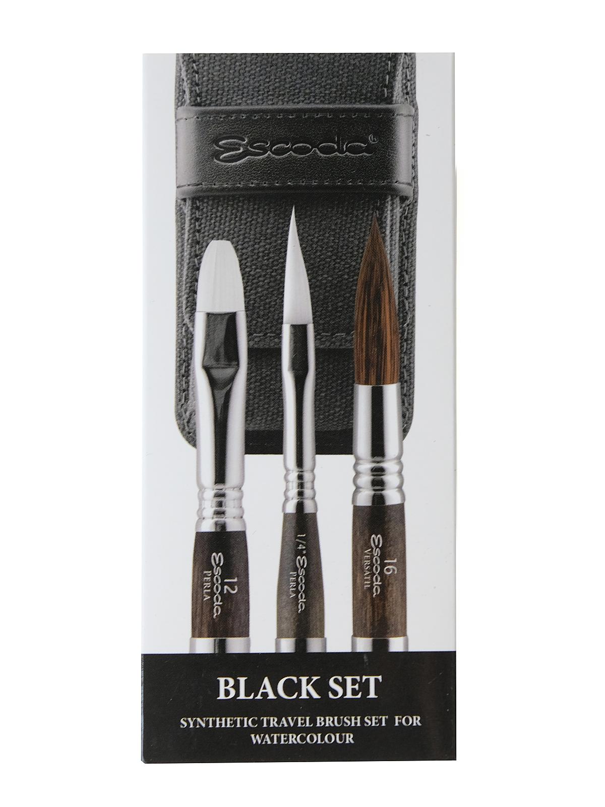 Synthetic Watercolor Travel Brush Sets 1272 Black Series