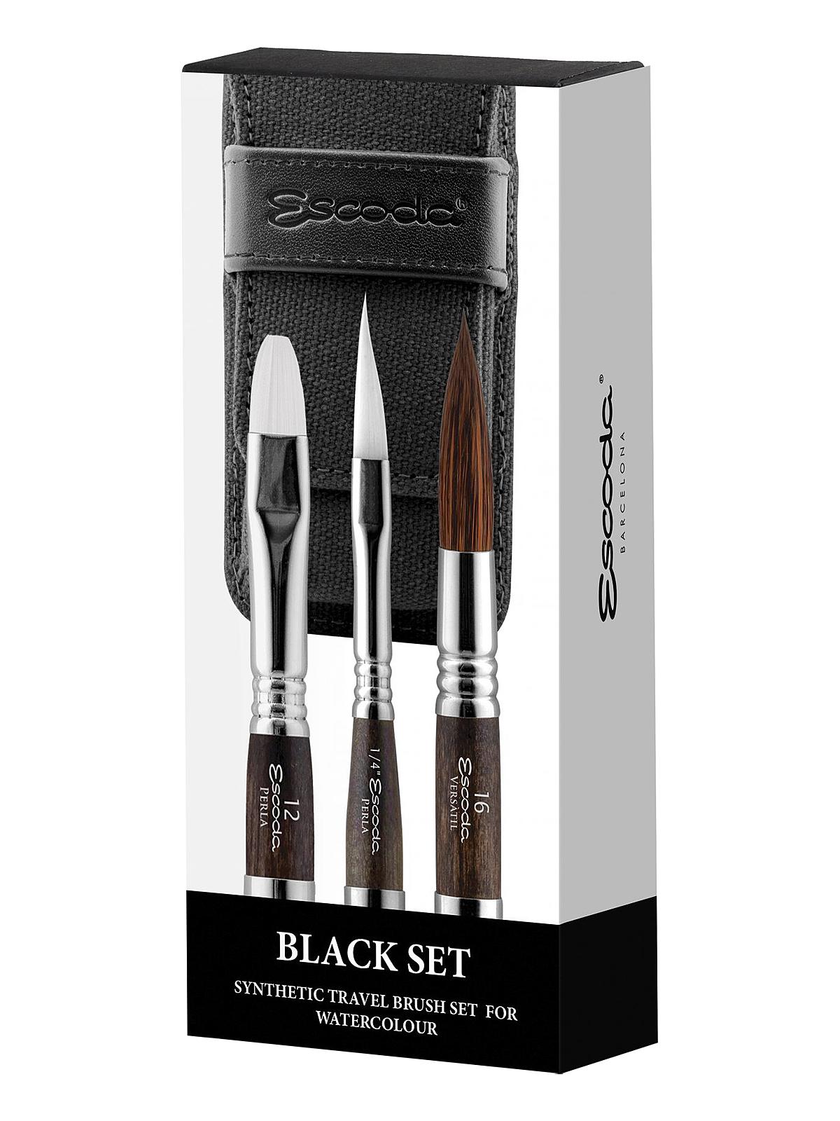 Synthetic Watercolor Travel Brush Sets 1272 Black Series