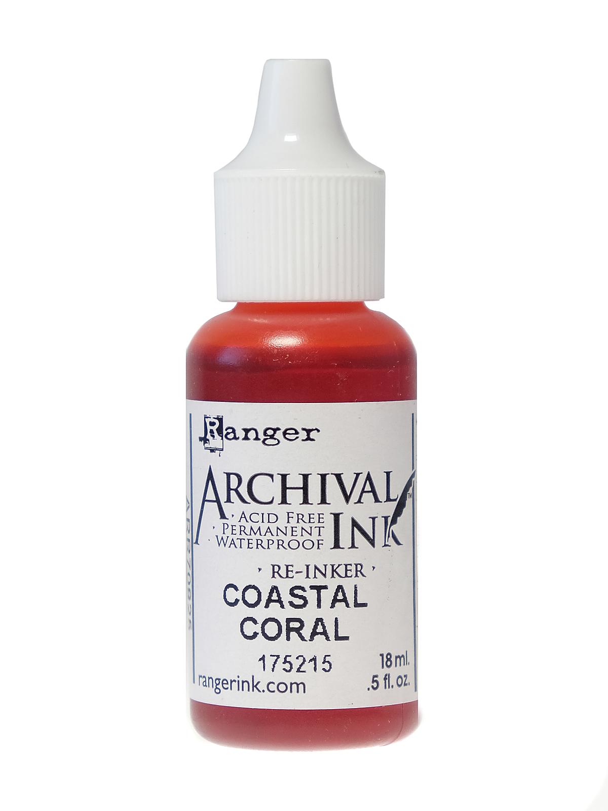 Archival Ink coastal coral 0.5 oz. re-inker bottle