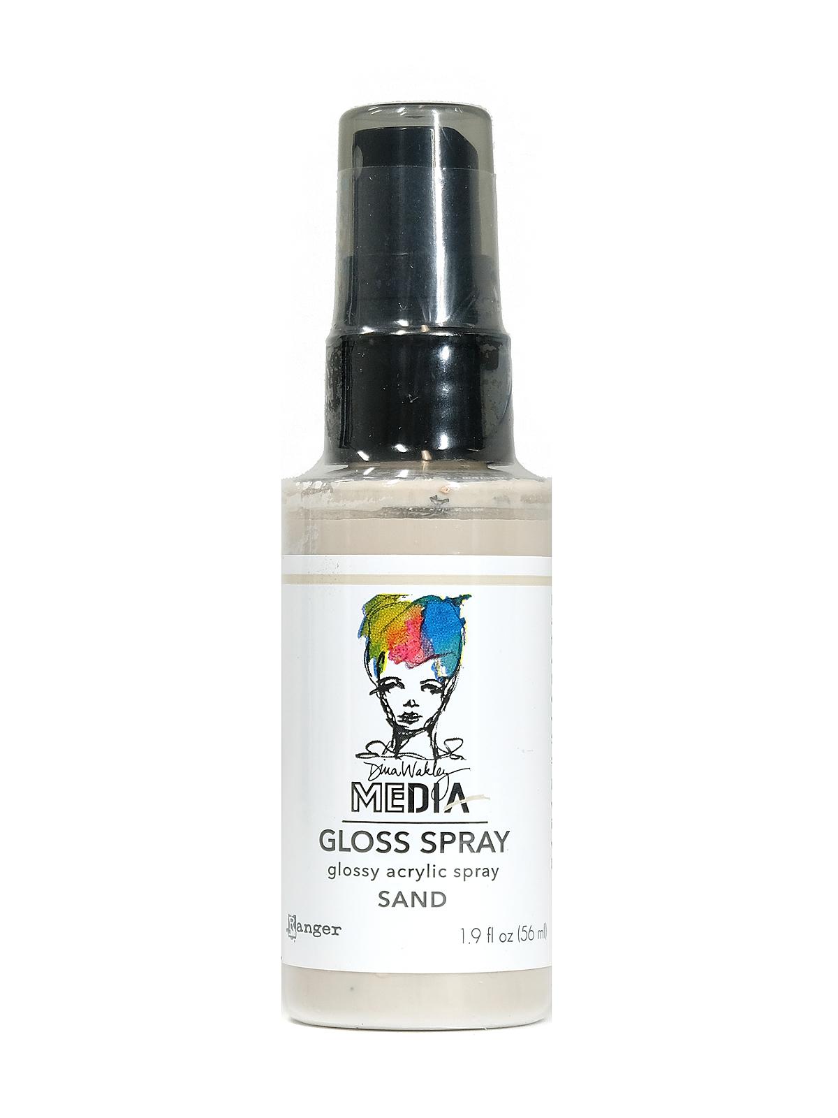 Dina Wakley Media Gloss Spray 1.9 fl. oz. bottle sand