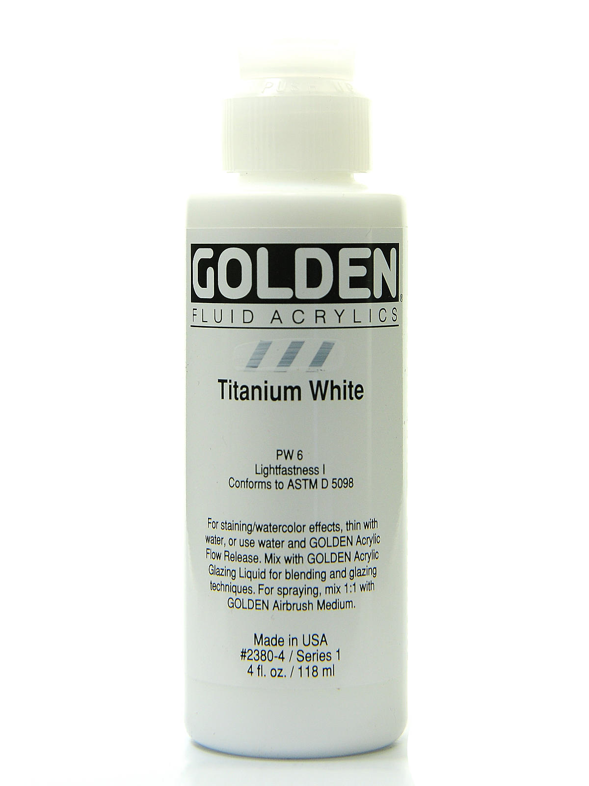 Fluid Acrylics titanium white 4 oz.