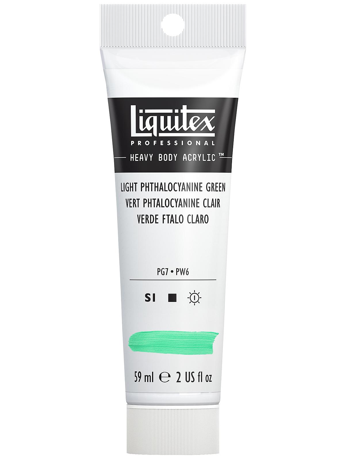 Heavy Body Professional Artist Acrylic Colors light phthalocyanine green 2 oz.