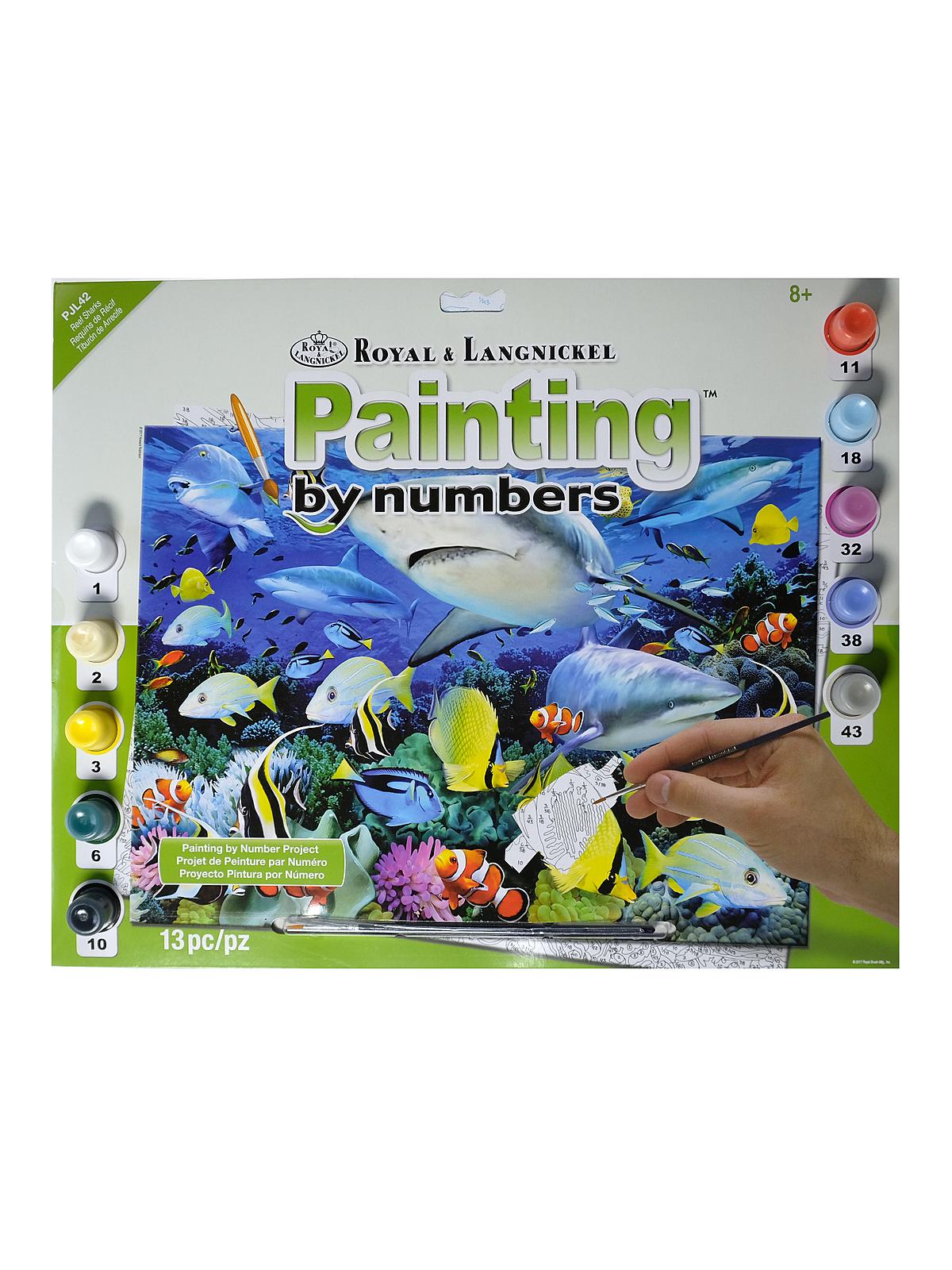 Painting By Number Junior large Reef Sharks
