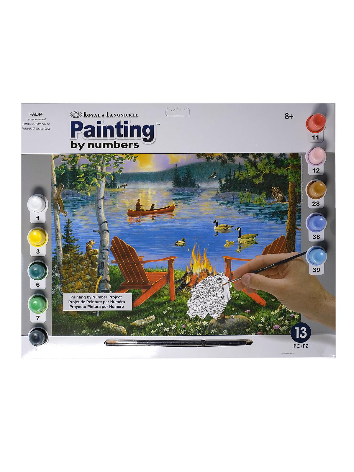 Painting By Numbers Senior Large Lakeside Retreat
