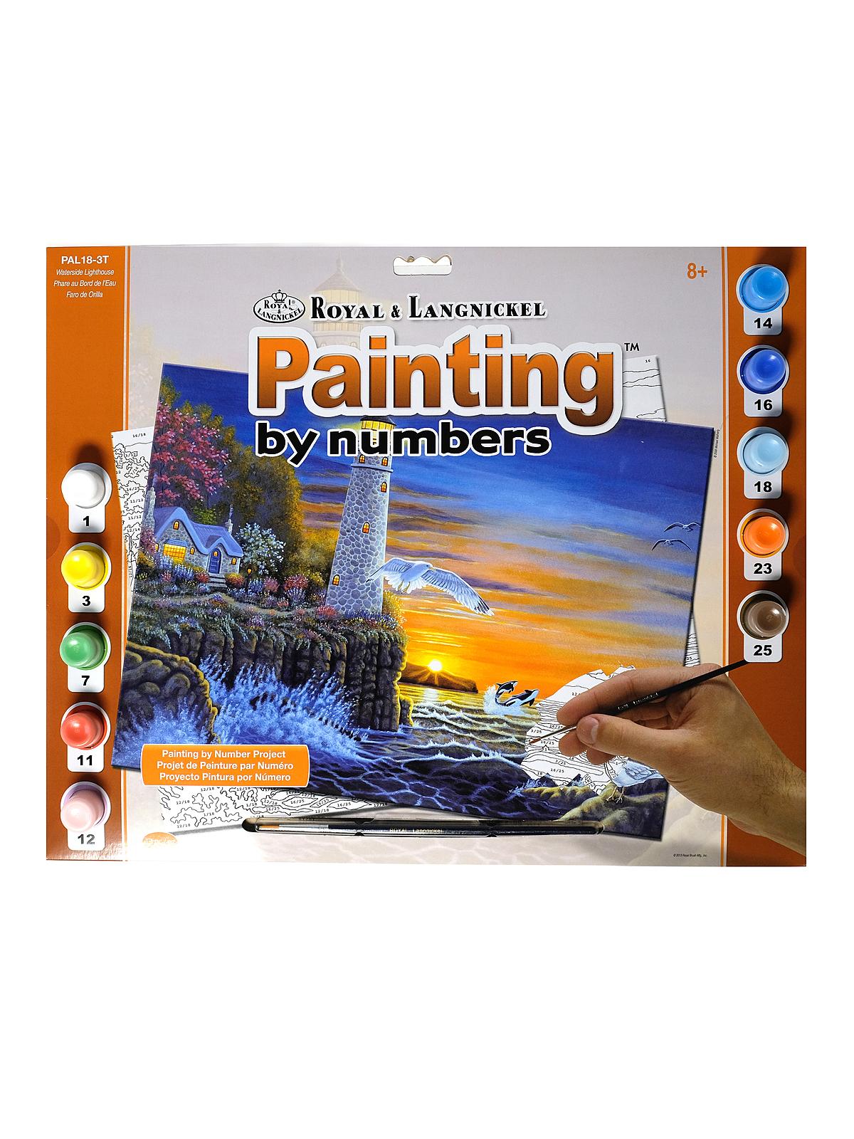 Painting By Numbers Senior large Waterside Lighthouse