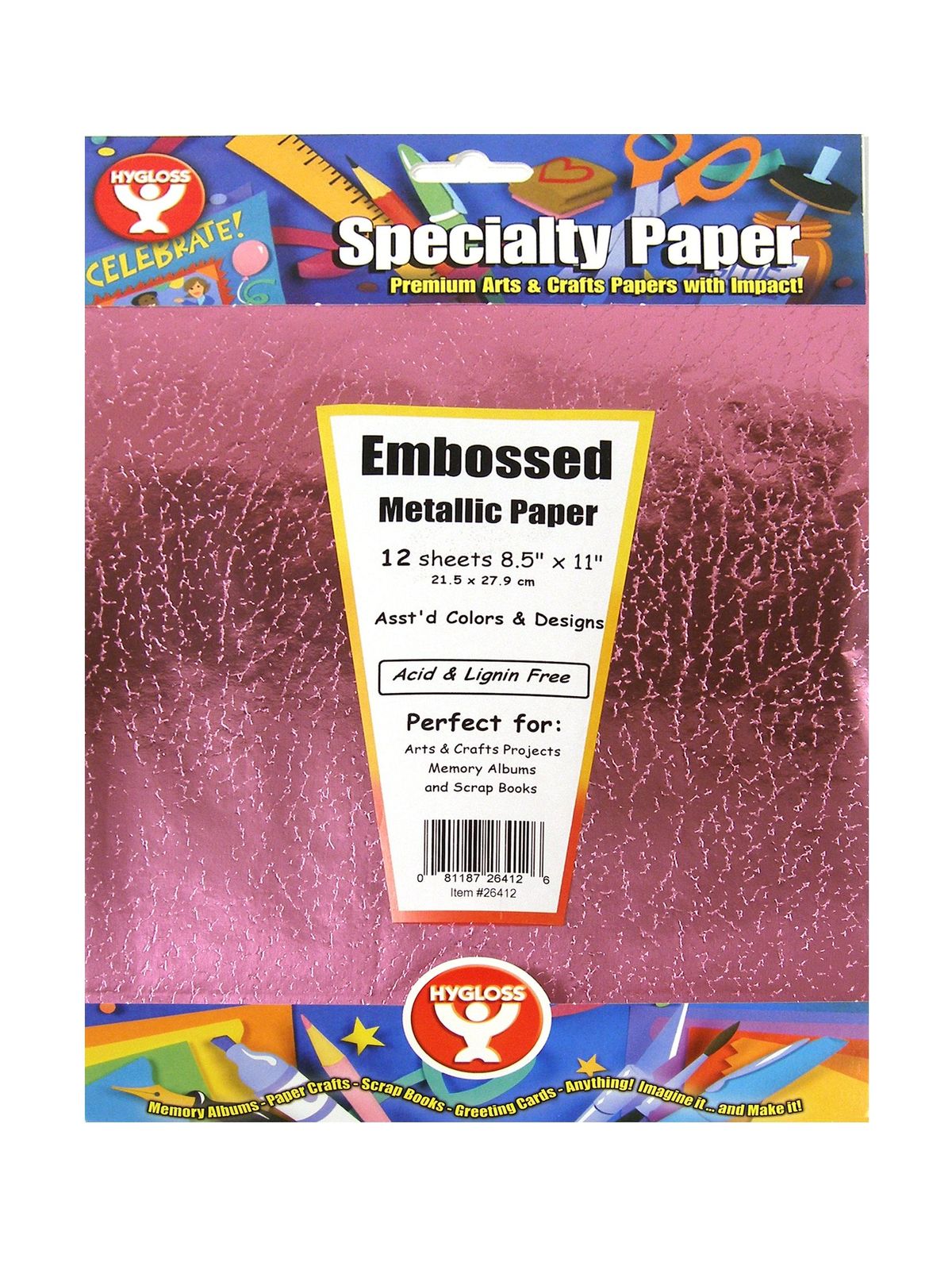 Metallic Embossed Paper pack of 12