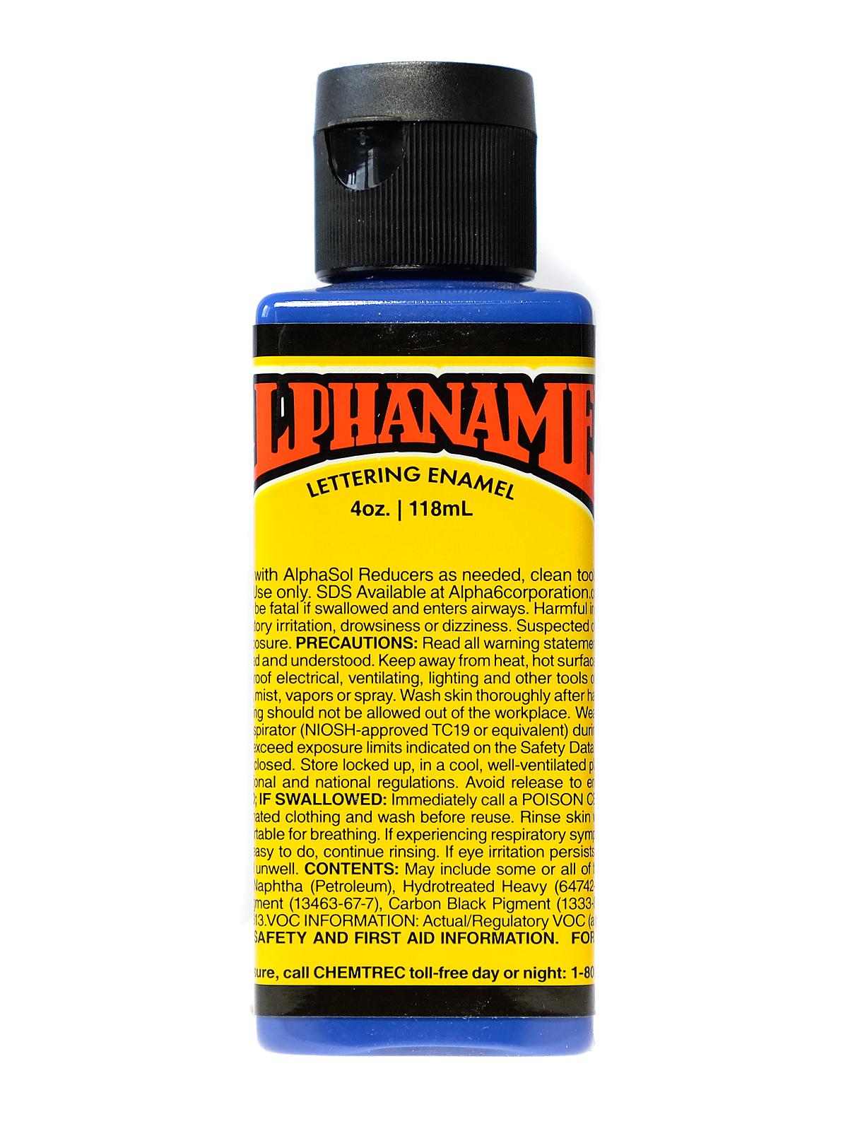 Alphanamel Lettering Enamel Alpha Blue 4 Oz.