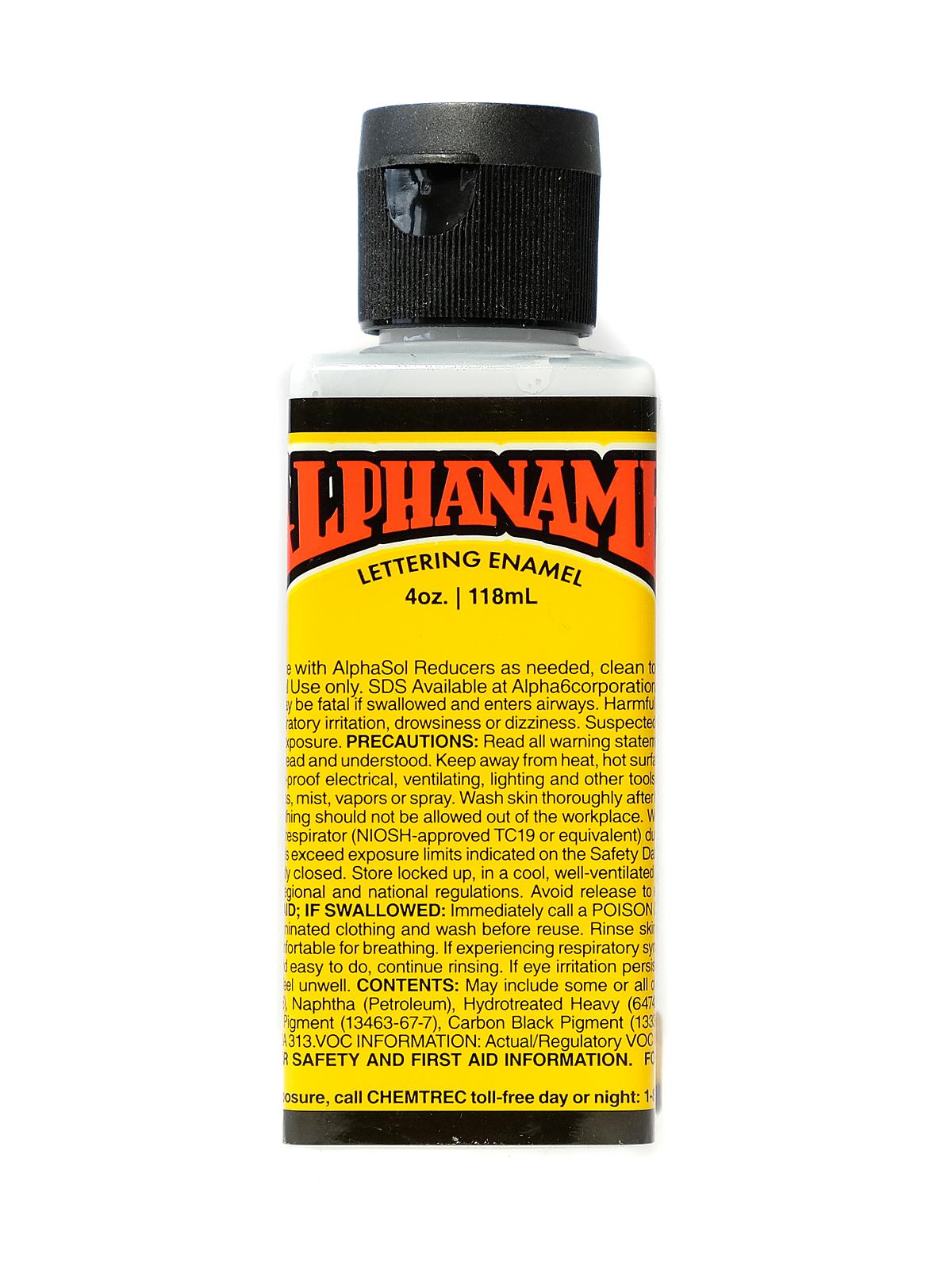 Alphanamel Lettering Enamel Alpha White 4 Oz.