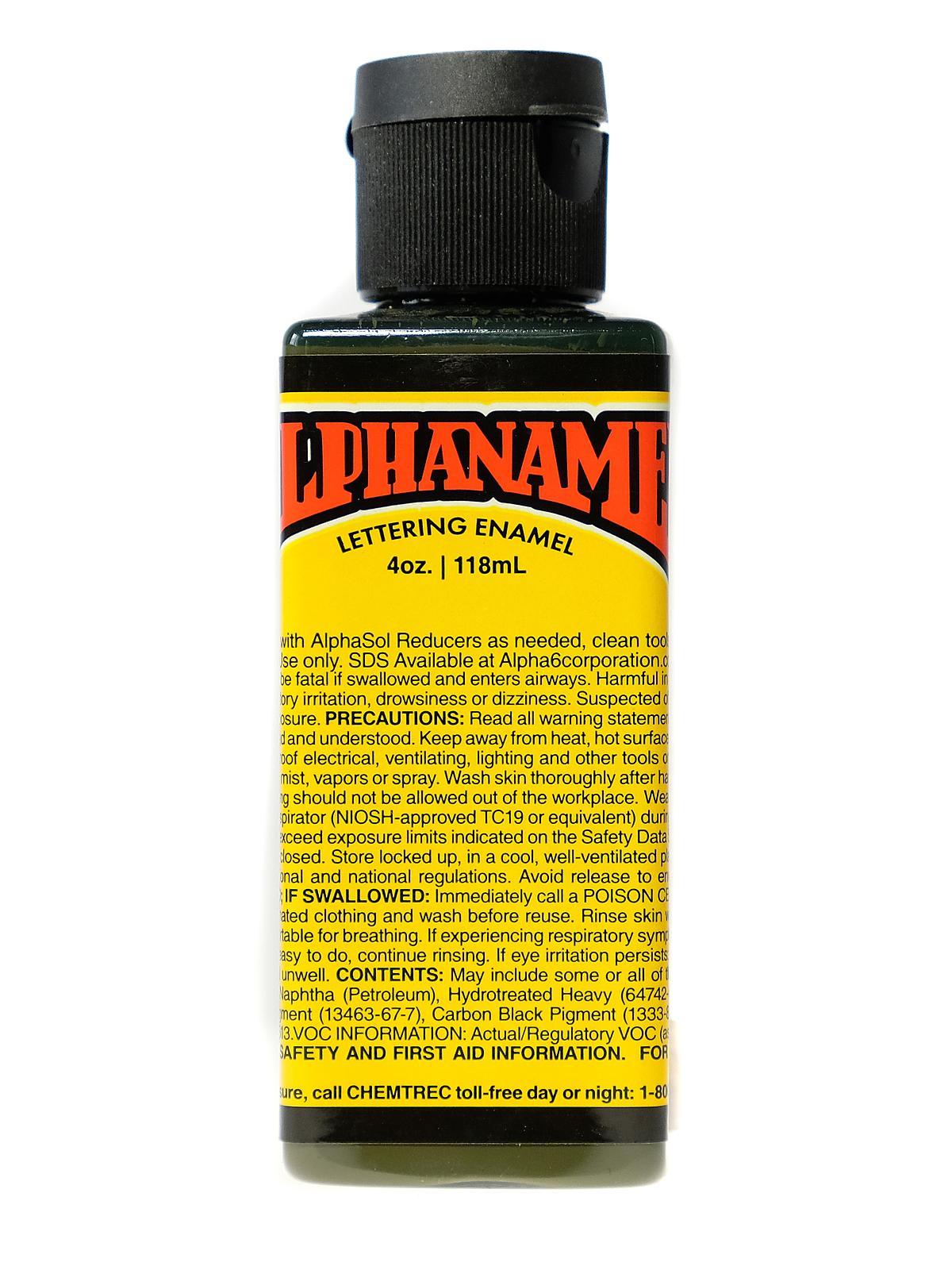 Alphanamel Lettering Enamel army green 4 oz.