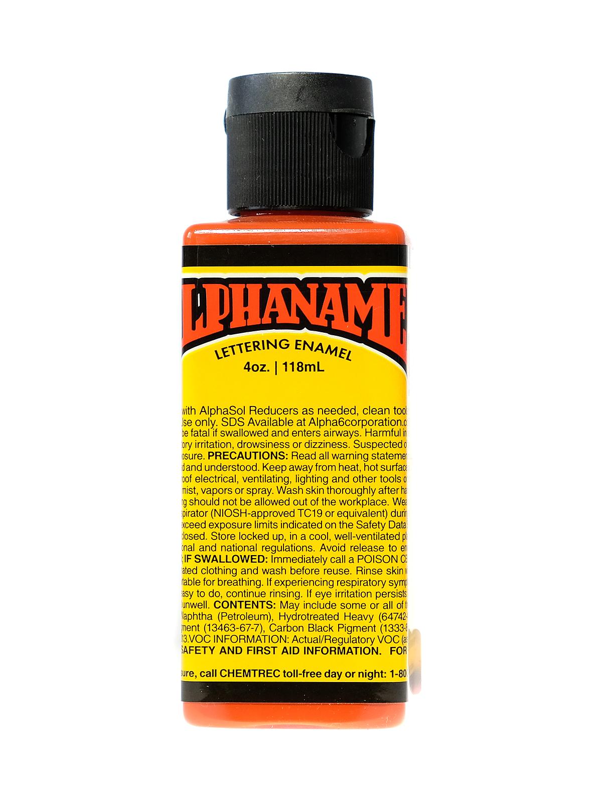Alphanamel Lettering Enamel blood orange 4 oz.