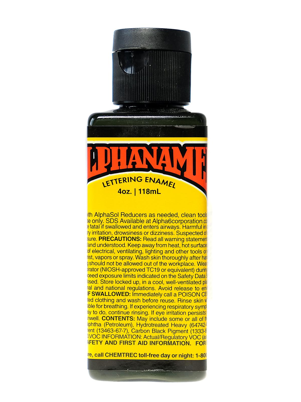 Alphanamel Lettering Enamel Dark Olive 4 Oz.