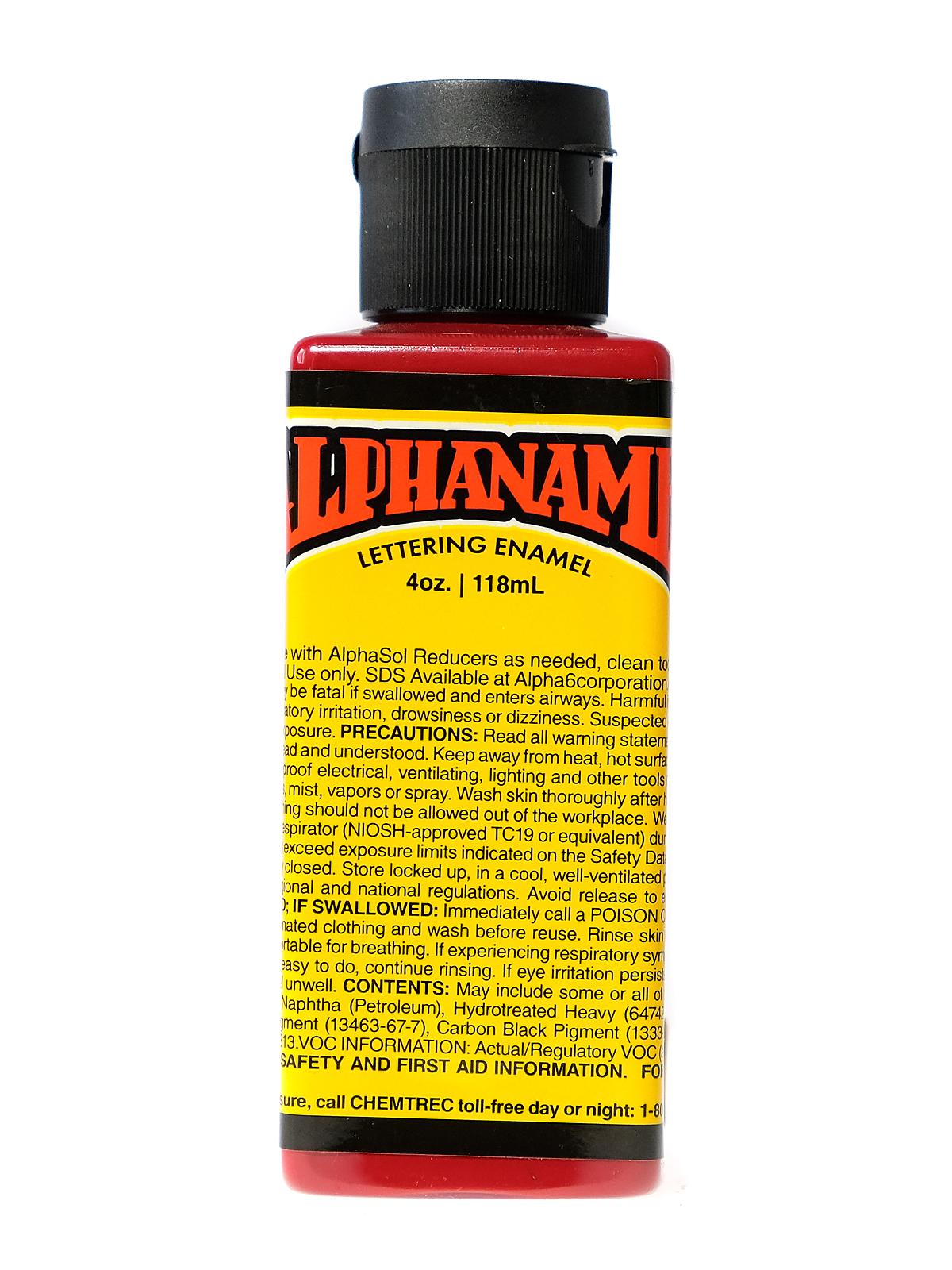 Alphanamel Lettering Enamel dark red 4 oz.