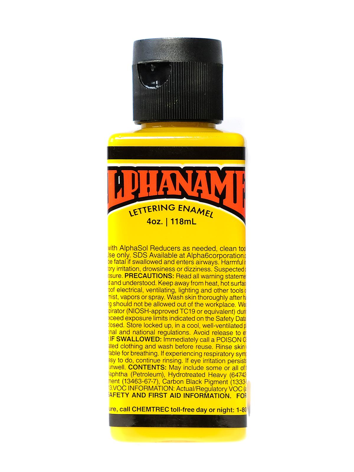Alphanamel Lettering Enamel dark yellow 4 oz.