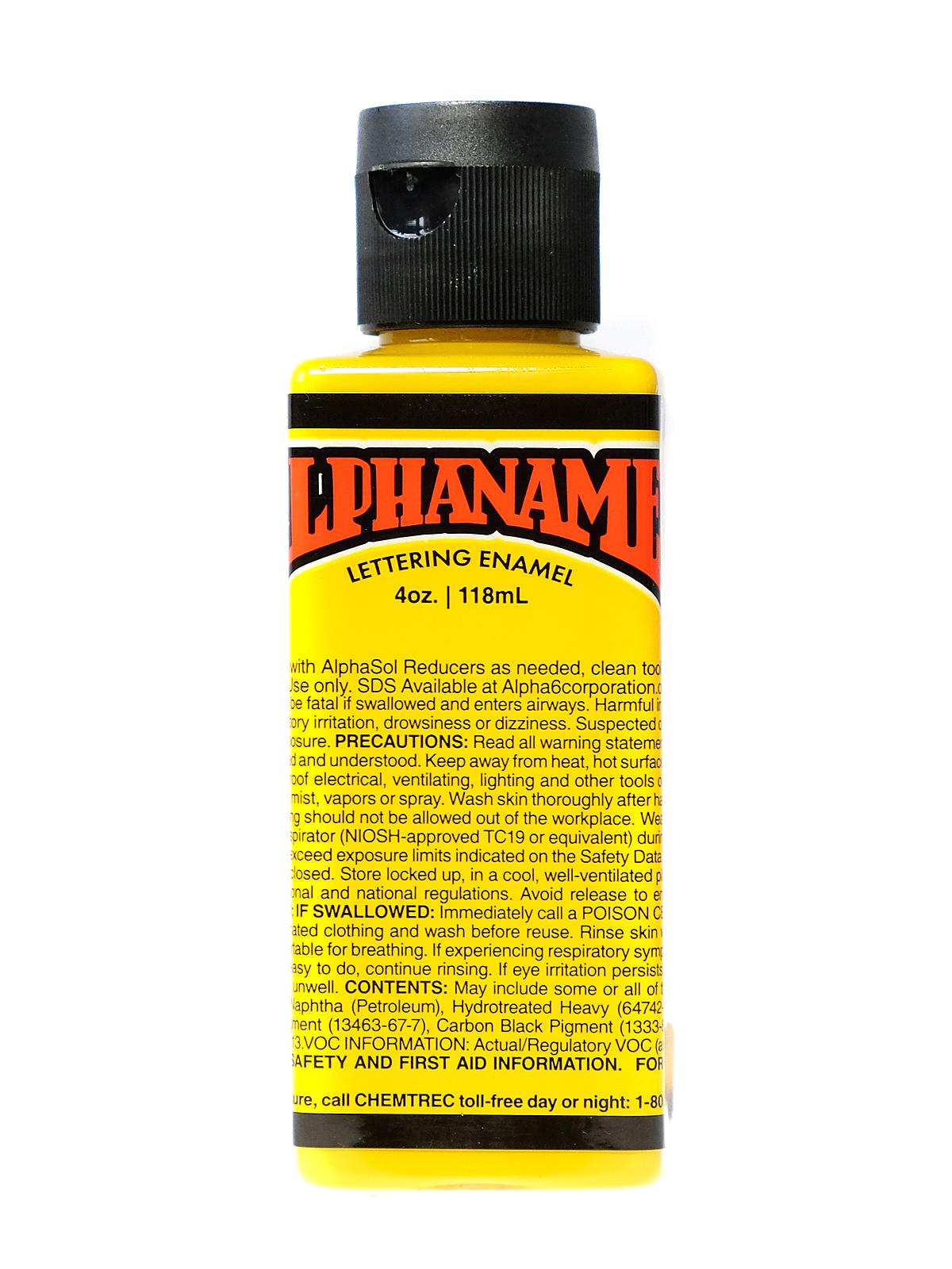 Alphanamel Lettering Enamel Dark Yellow 4 Oz.