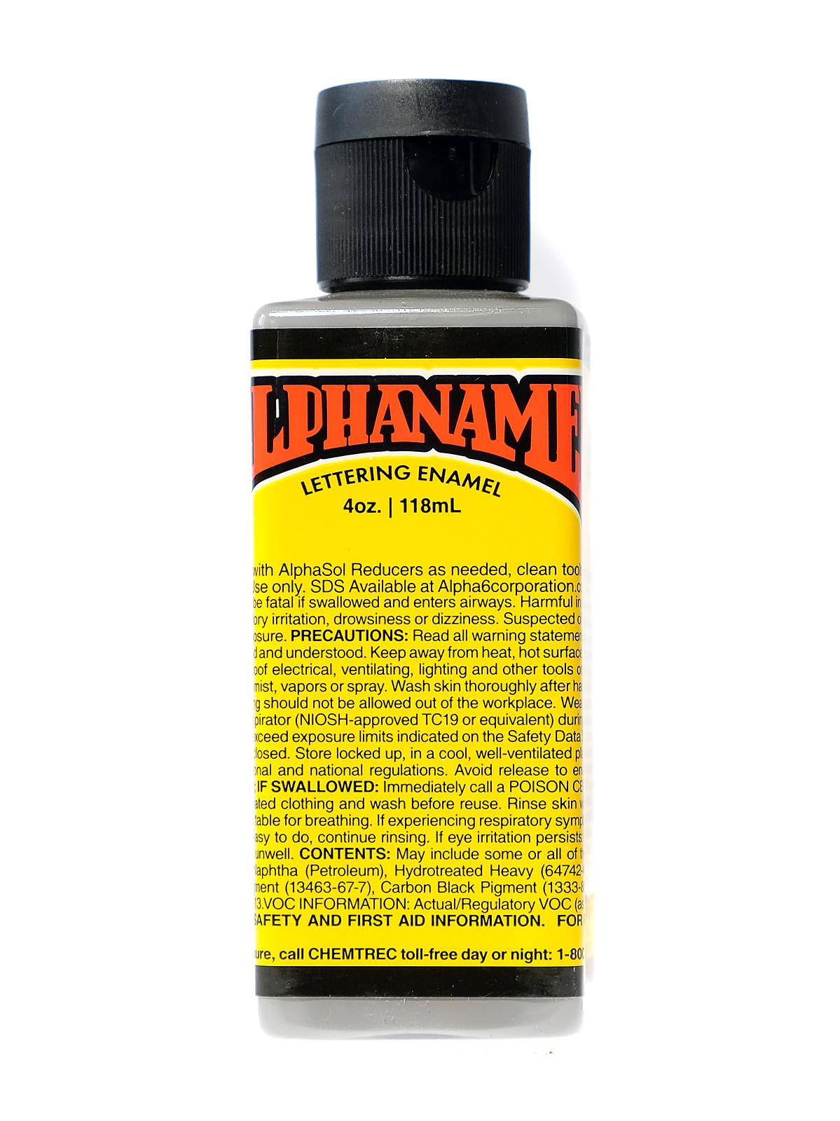 Alphanamel Lettering Enamel alpha grey 4 oz.
