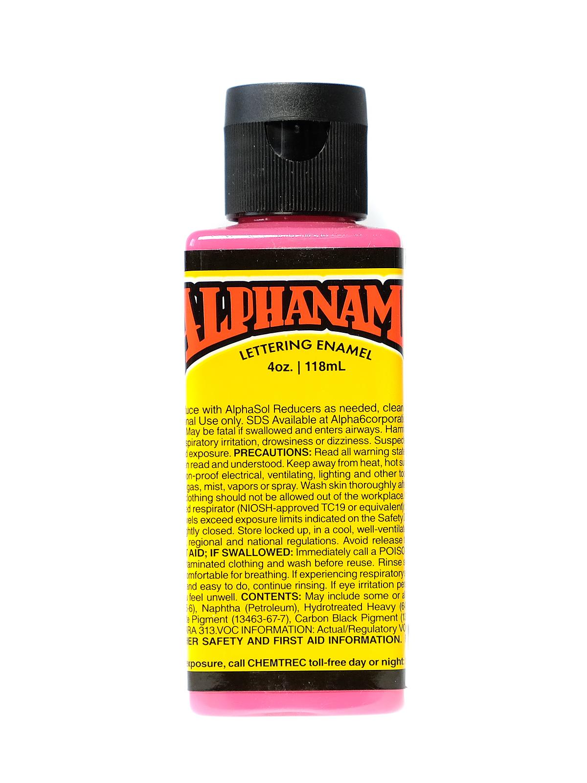 Alphanamel Lettering Enamel Hot Pink 4 Oz.