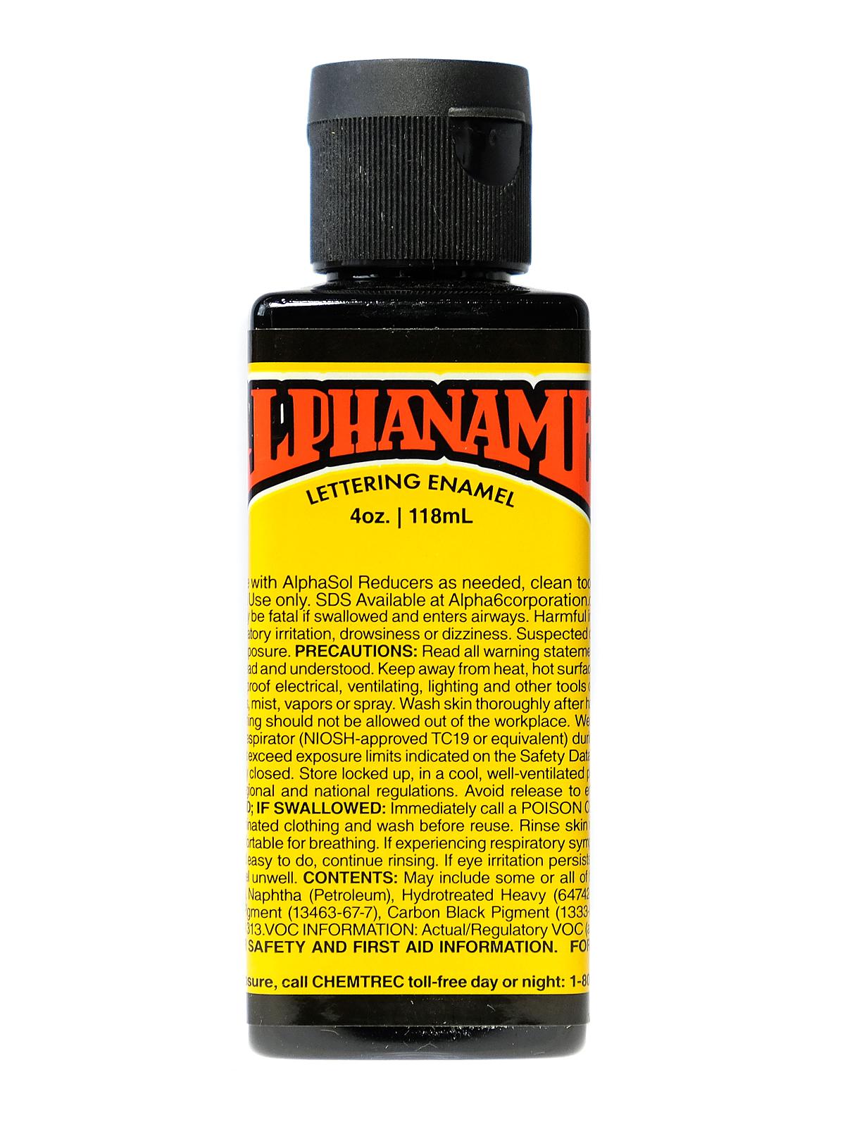 Alphanamel Lettering Enamel McKeag's black 4 oz.