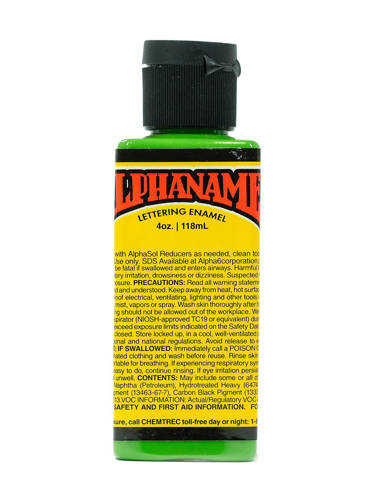 Alphanamel Lettering Enamel monster green 4 oz.