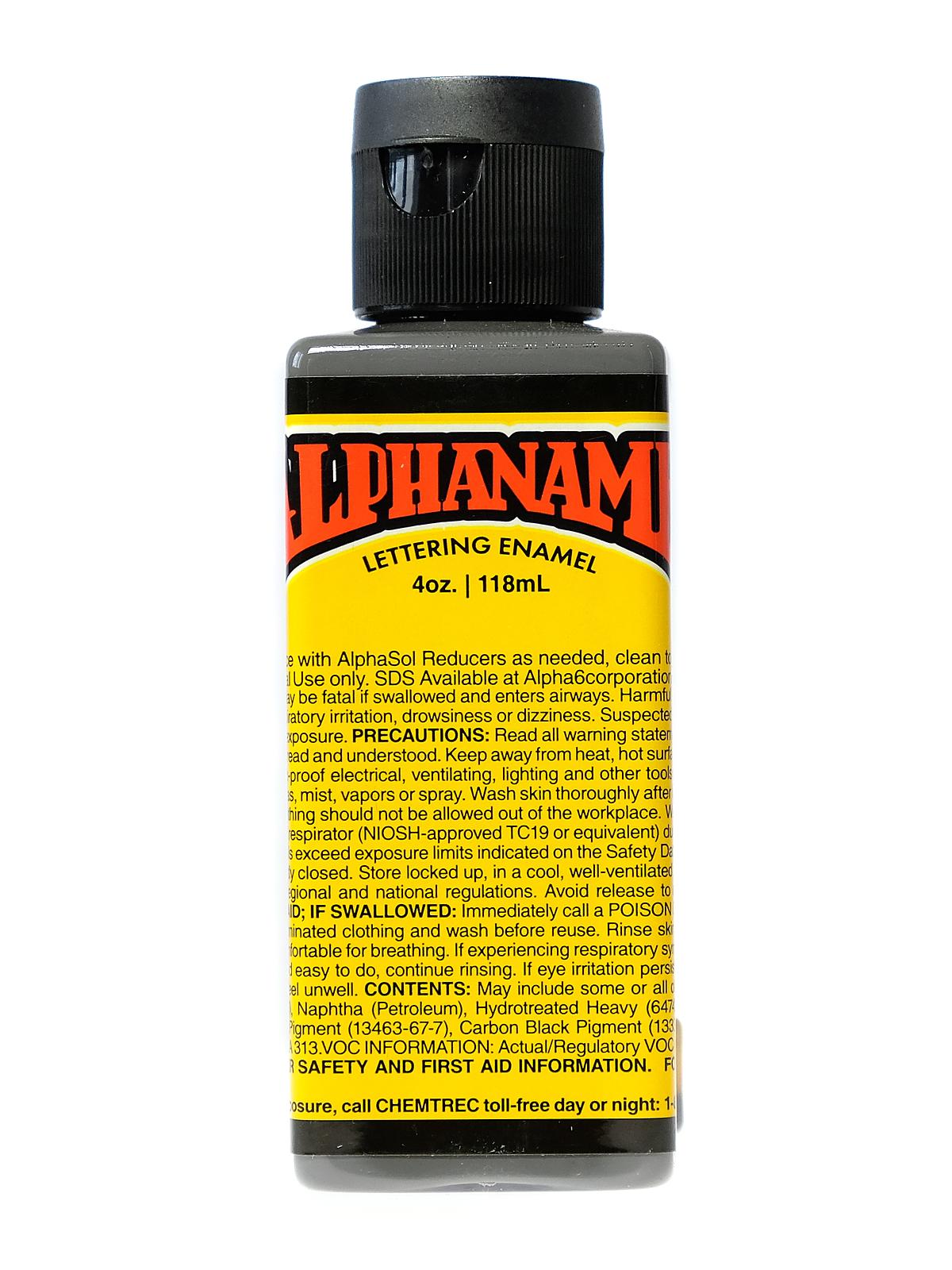 Alphanamel Lettering Enamel Dark Grey 4 Oz.