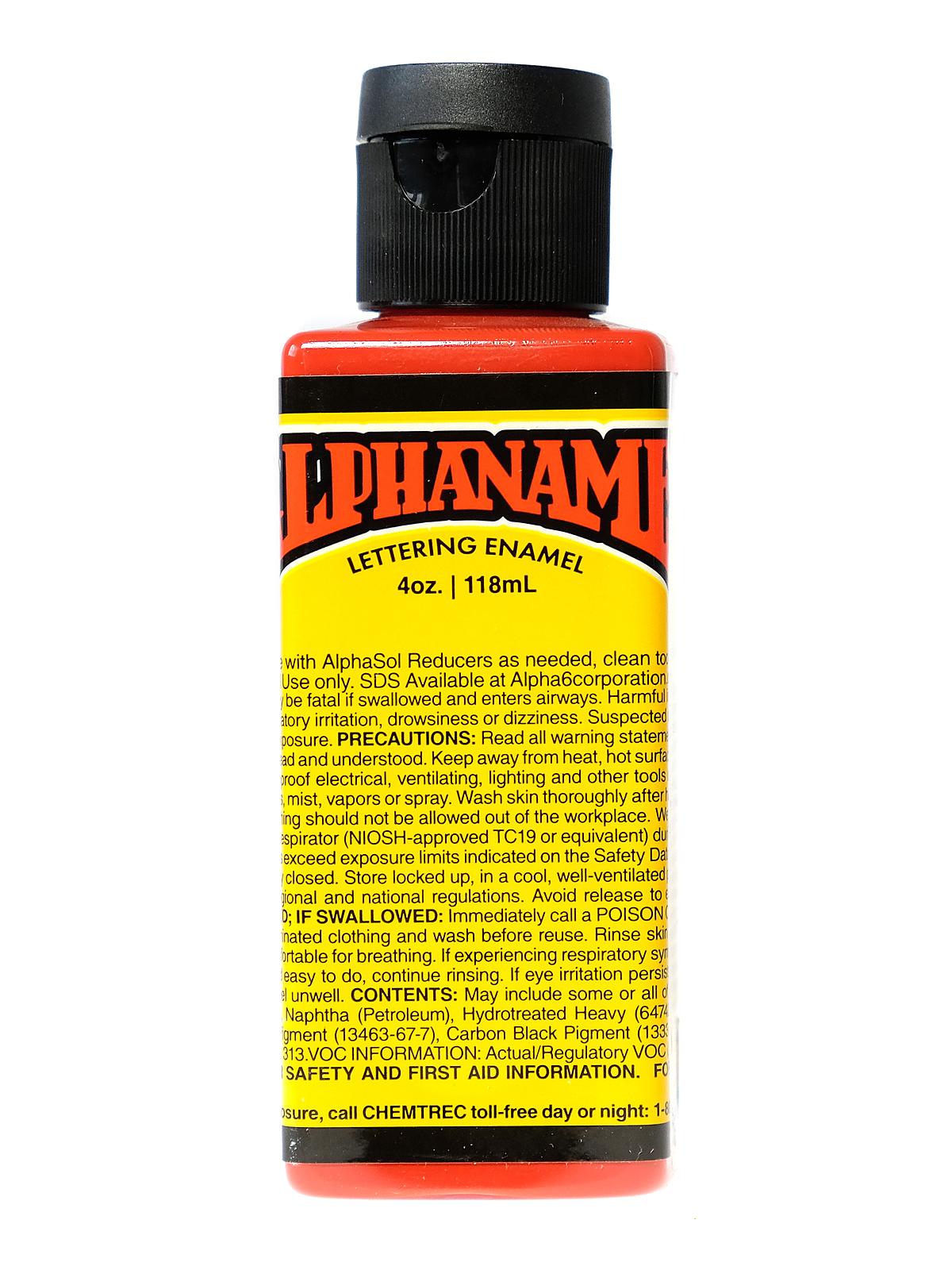 Alphanamel Lettering Enamel vermilion 4 oz.