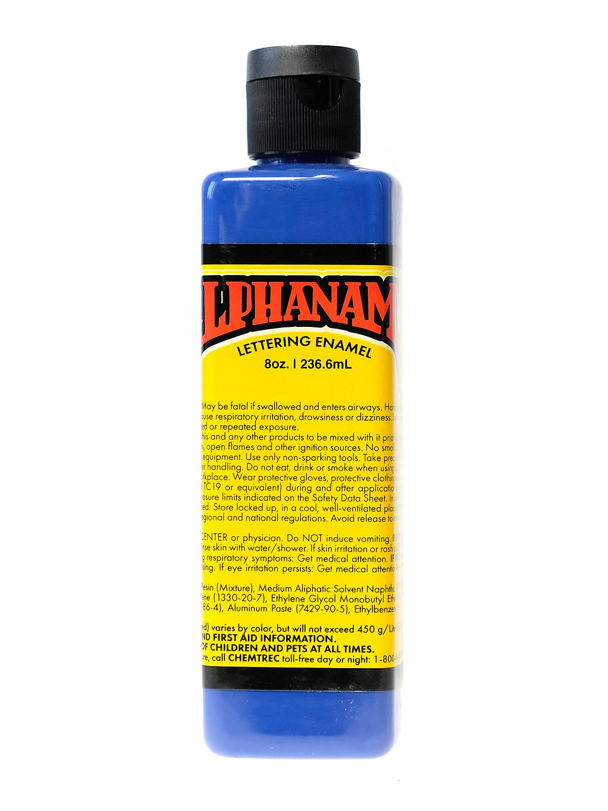 Alphanamel Lettering Enamel alpha blue 8 oz.