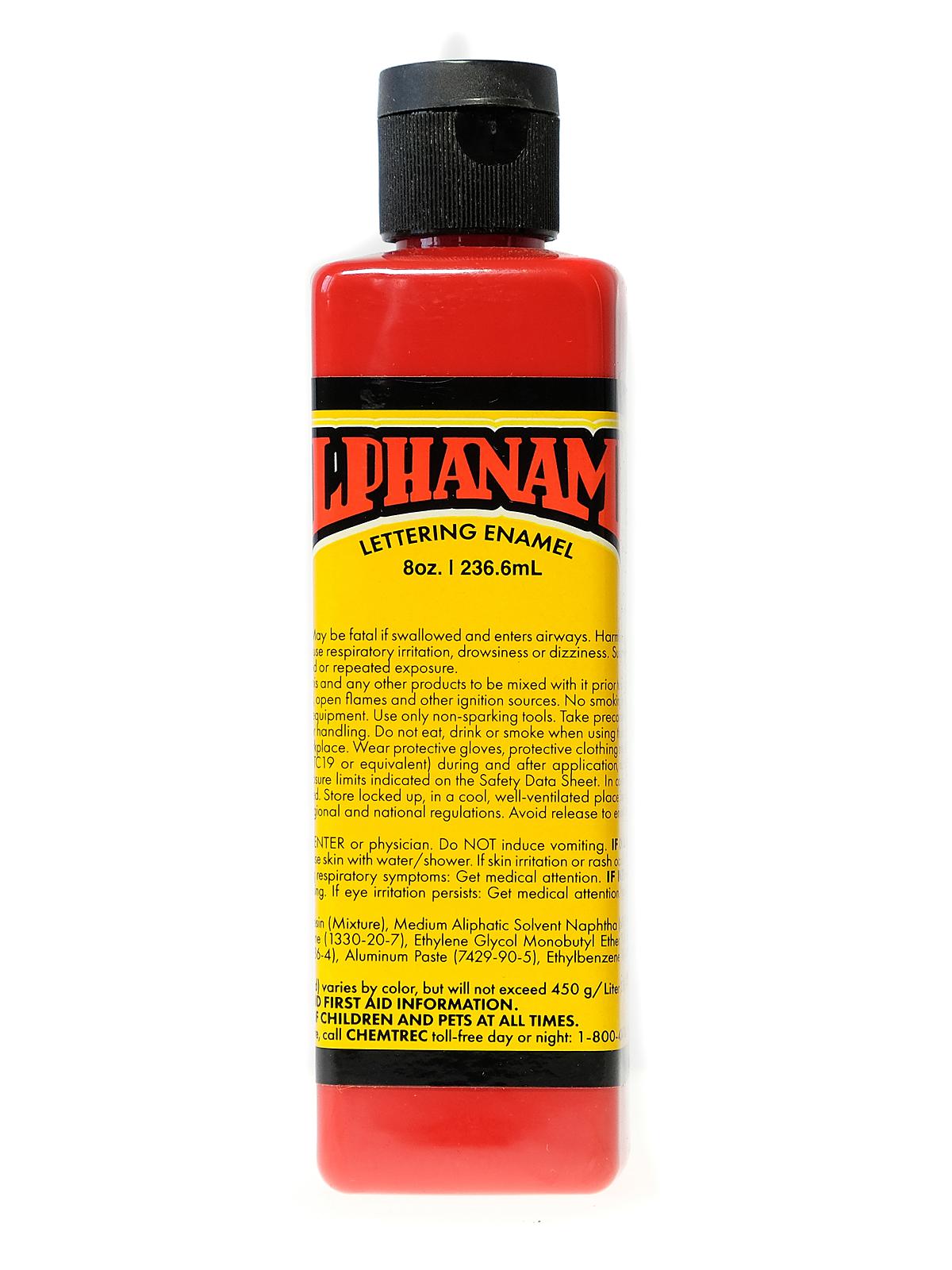 Alphanamel Lettering Enamel alpha red 8 oz.