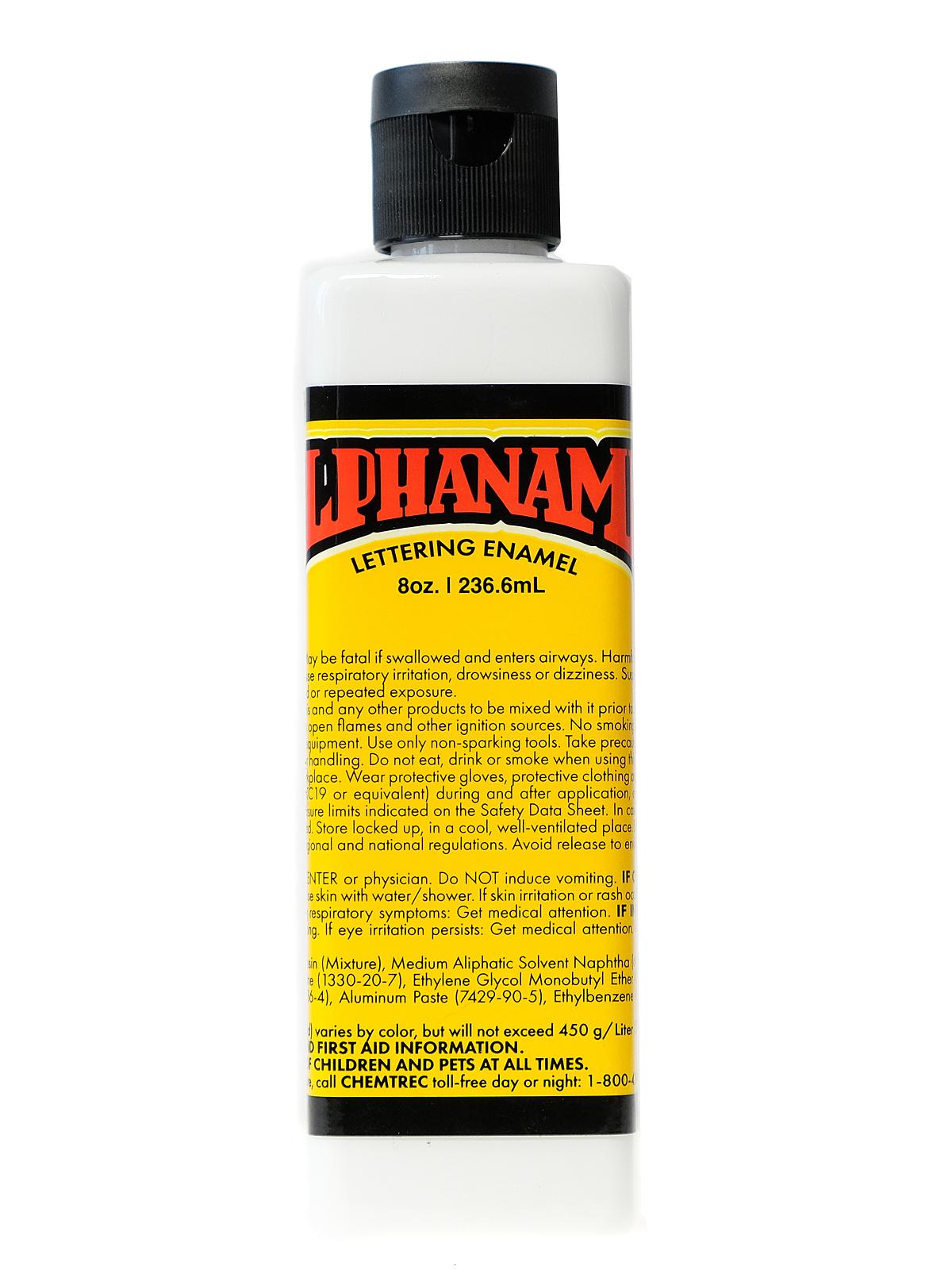 Alphanamel Lettering Enamel alpha white 8 oz.