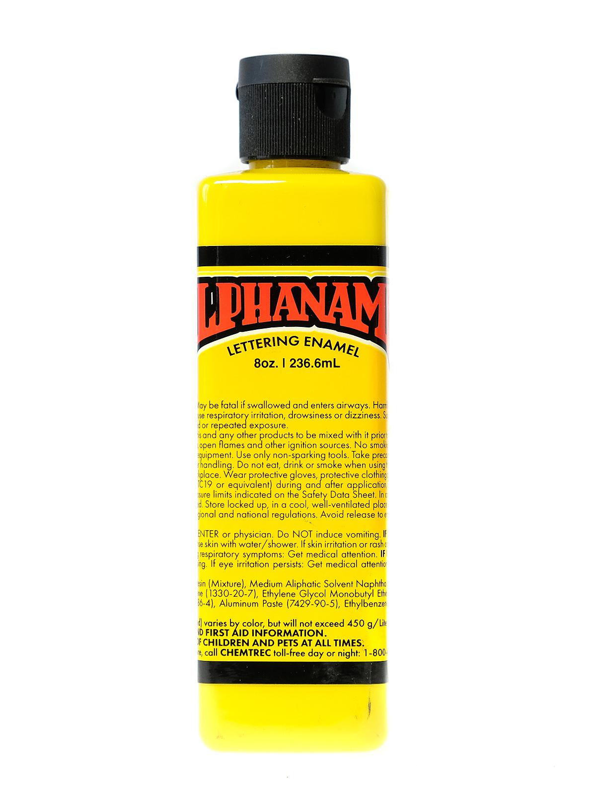 Alphanamel Lettering Enamel alpha yellow 8 oz.