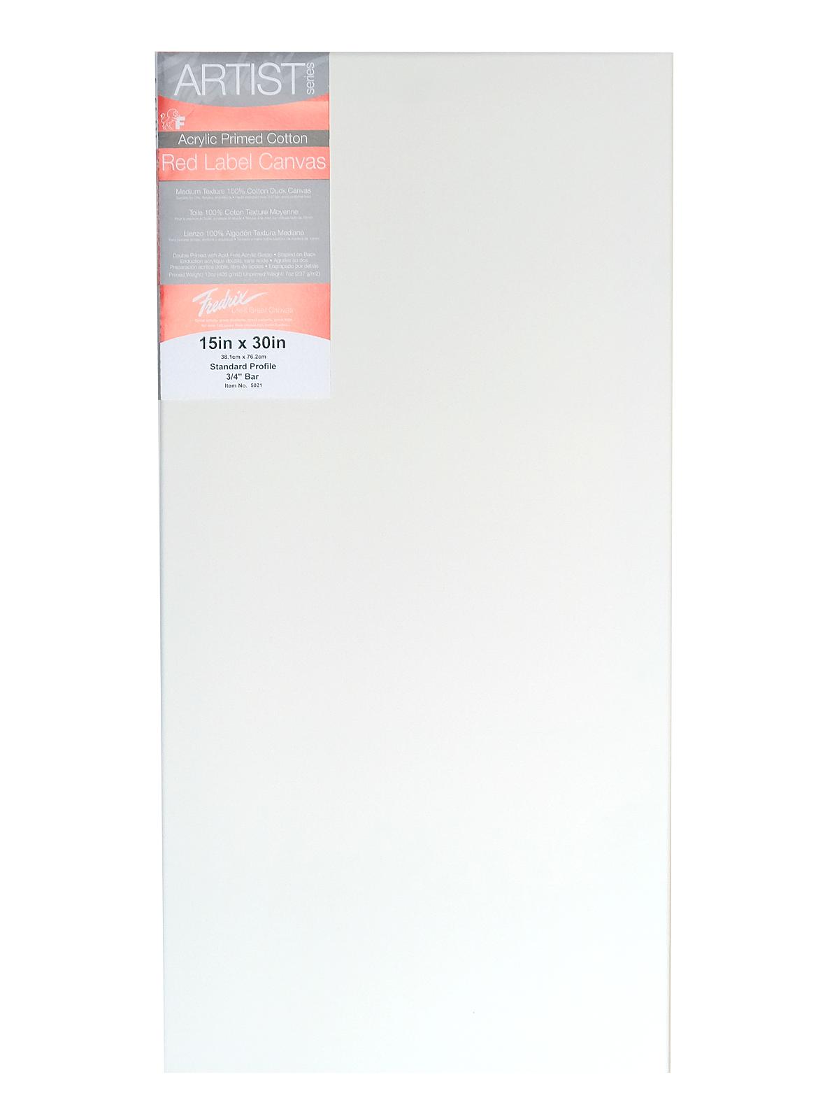 Red Label Standard Stretched Cotton Canvas 15 in. x 30 in. each