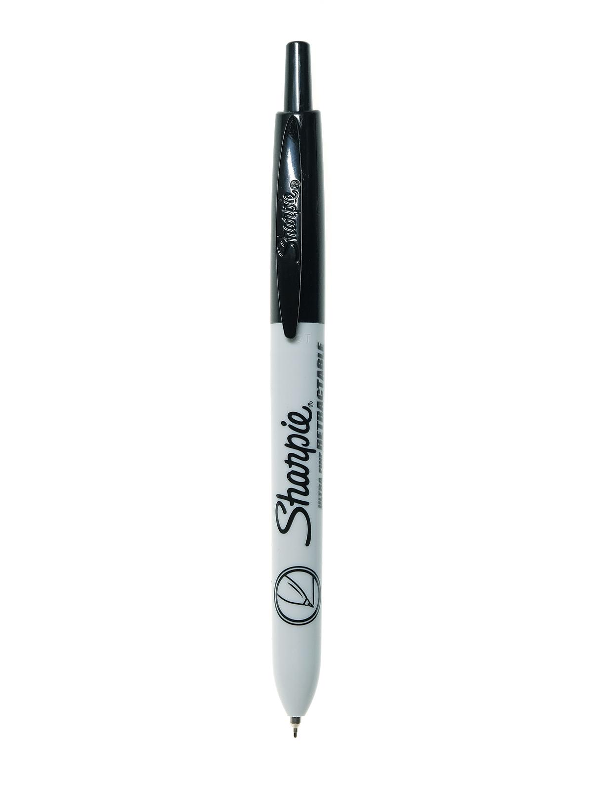 Retractable Markers Black Fine Tip Carded