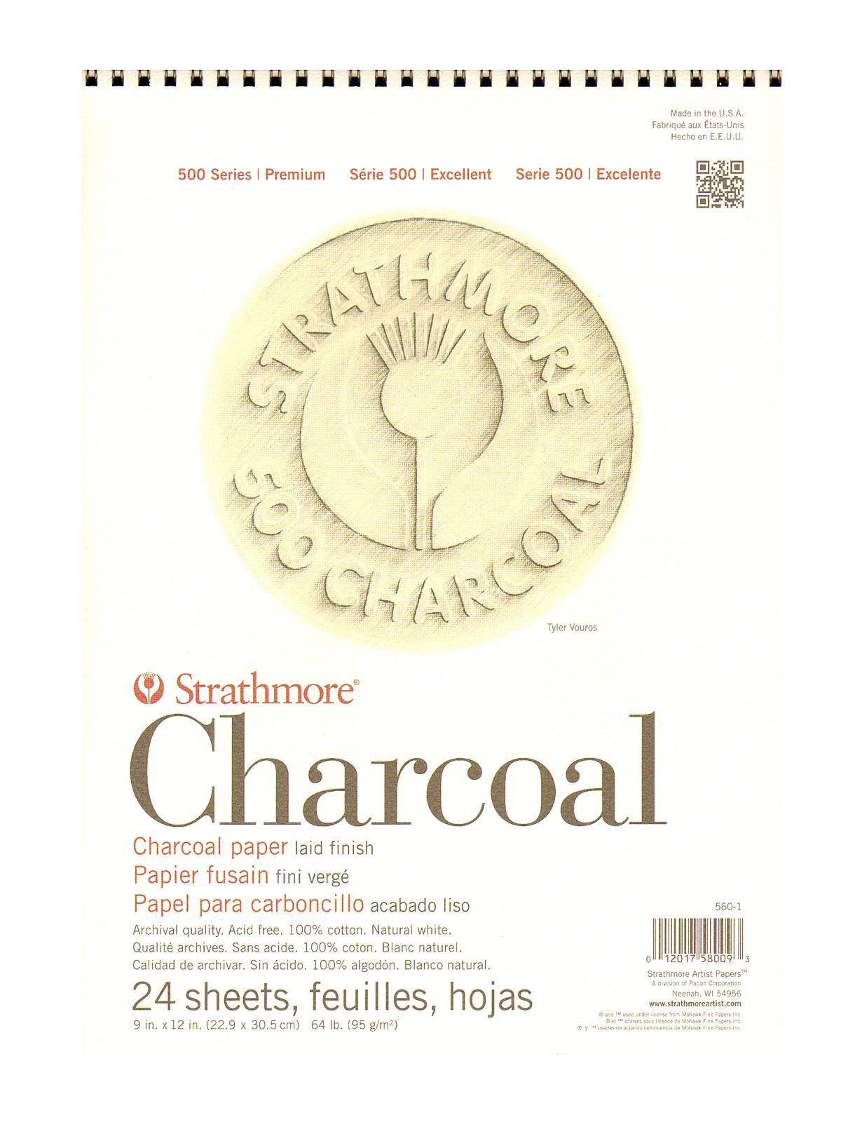 500 Series Charcoal Paper Pads white 9 in. x 12 in.