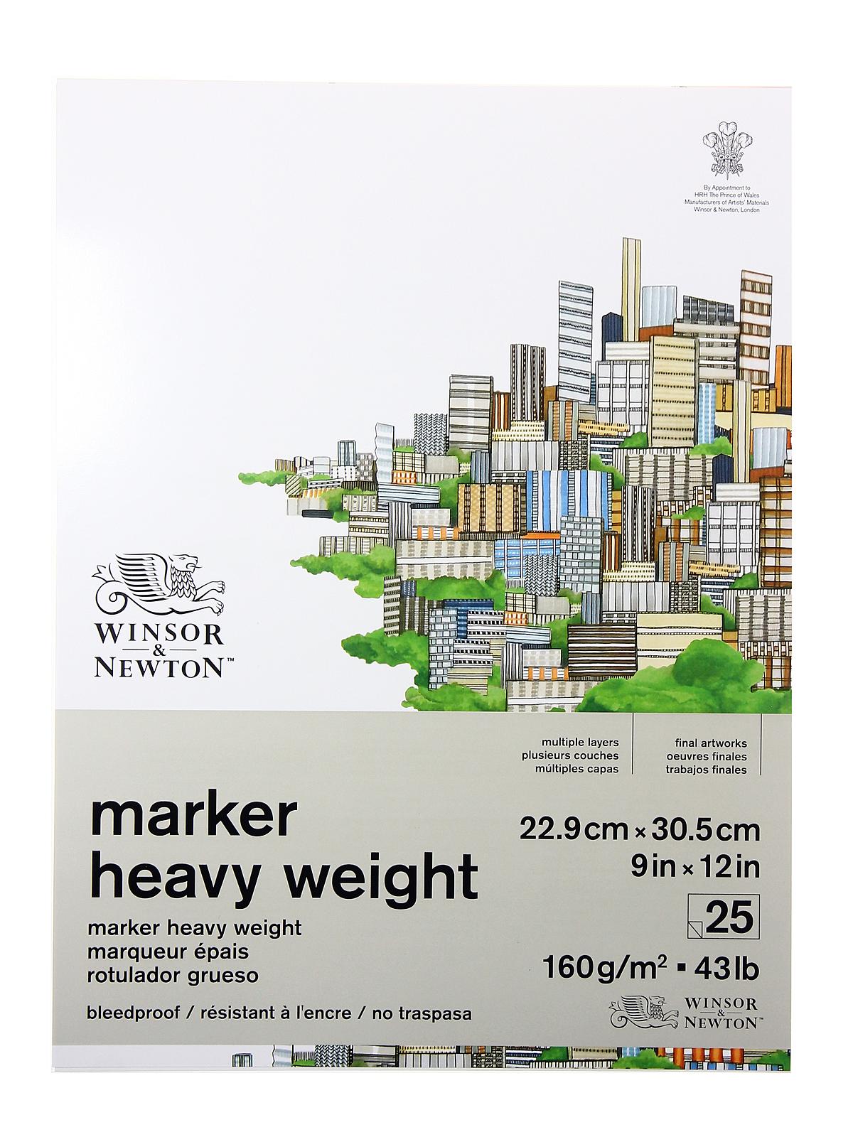 Heavy Weight Marker Pad (bleedproof) gummed 9 in. x 12 in. 25 sheets
