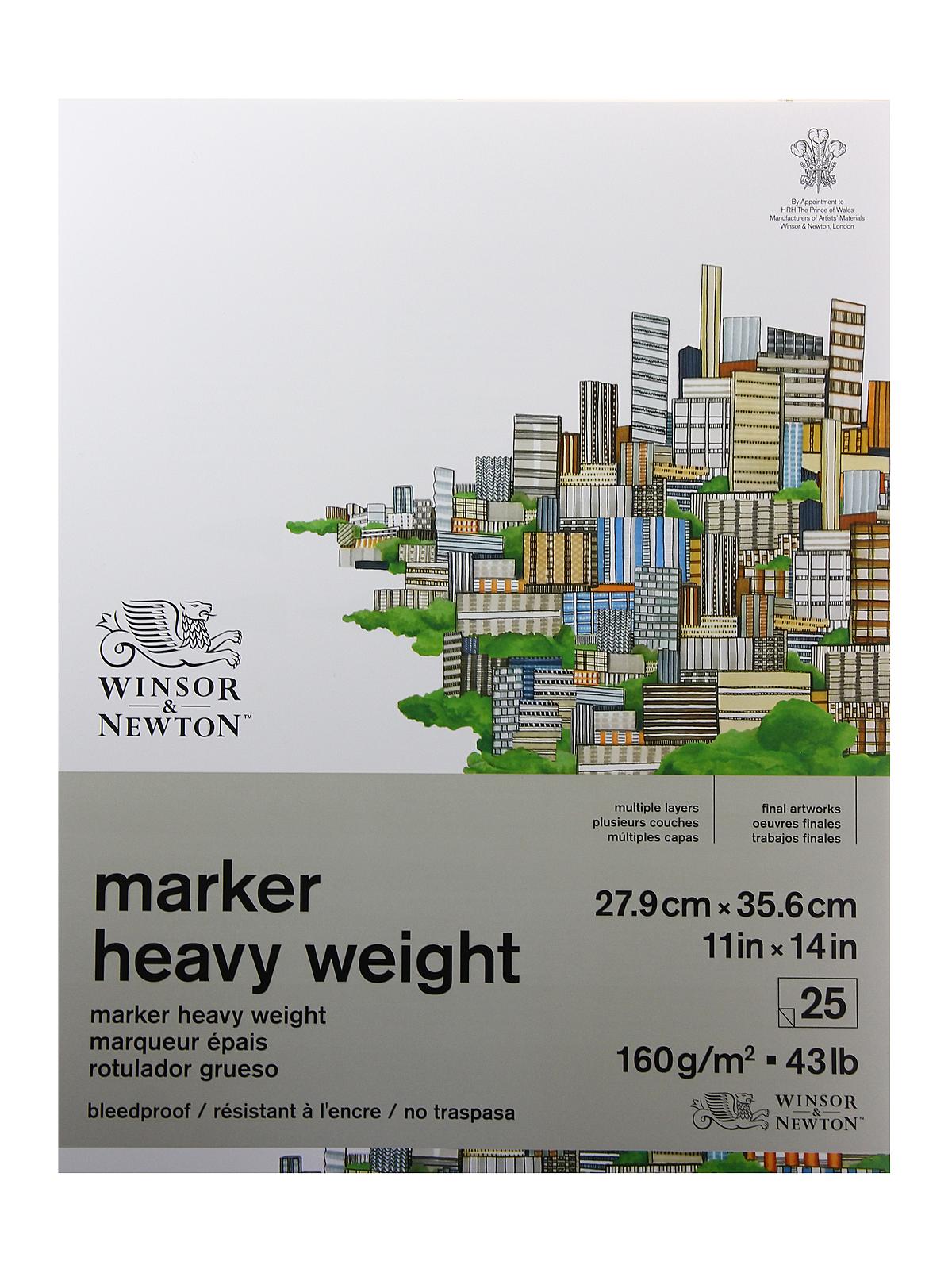 Heavy Weight Marker Pad (bleedproof) gummed 11 in. x 14 in. 25 sheets