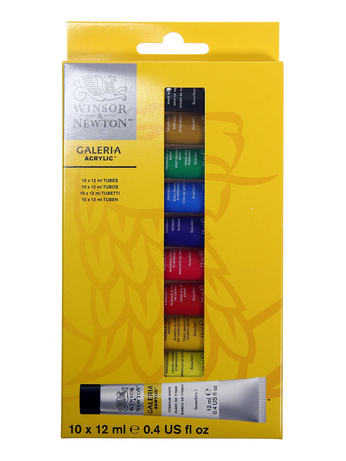 Galeria Acrylic Colour Introduction to Fine Art Sets 12 ml tube 10 colors