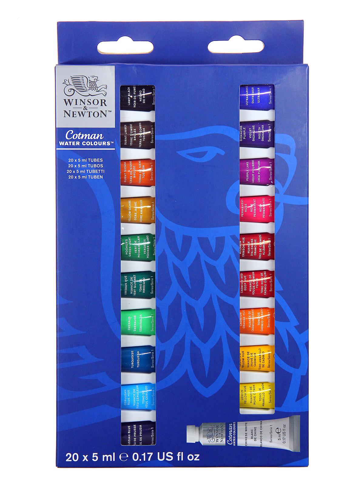 Cotman Watercolour Introduction to Fine Art Sets 5 ml tube 20 colors