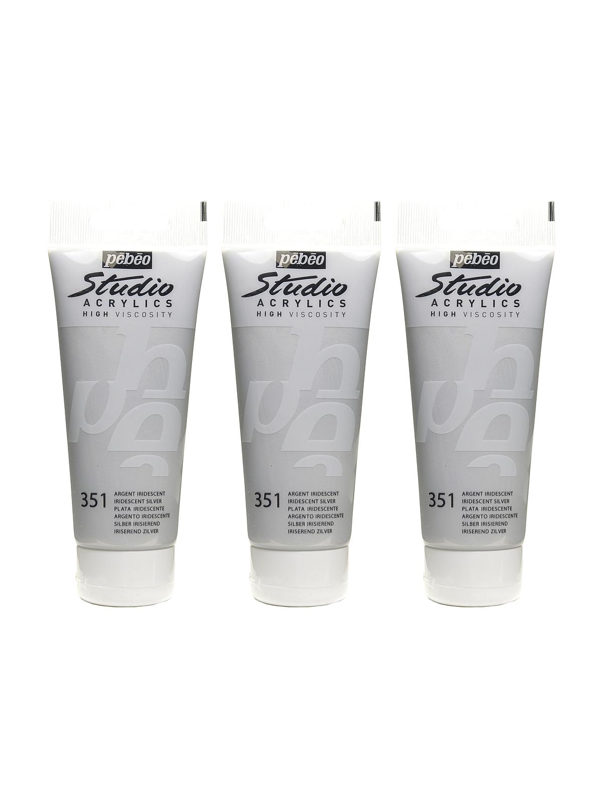 Studio Acrylic Paint iridescent silver 100 ml