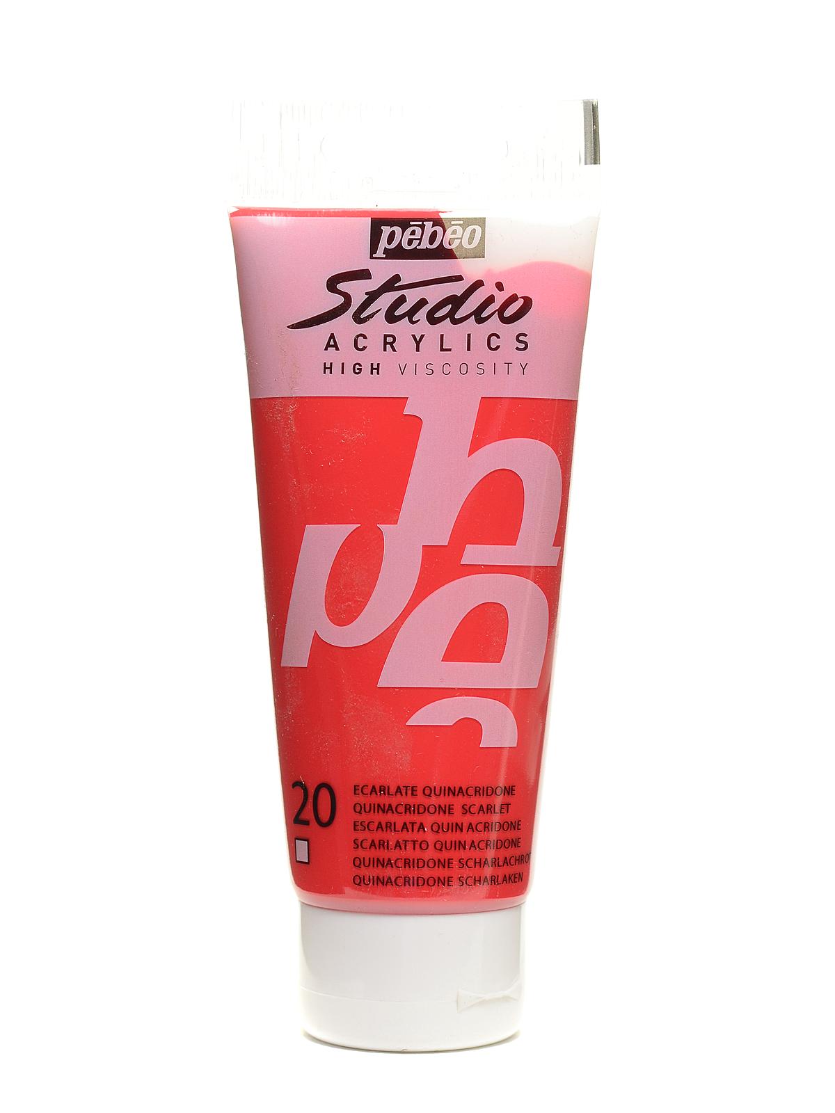 Studio Acrylic Paint Quinacridone Scarlet 100 Ml