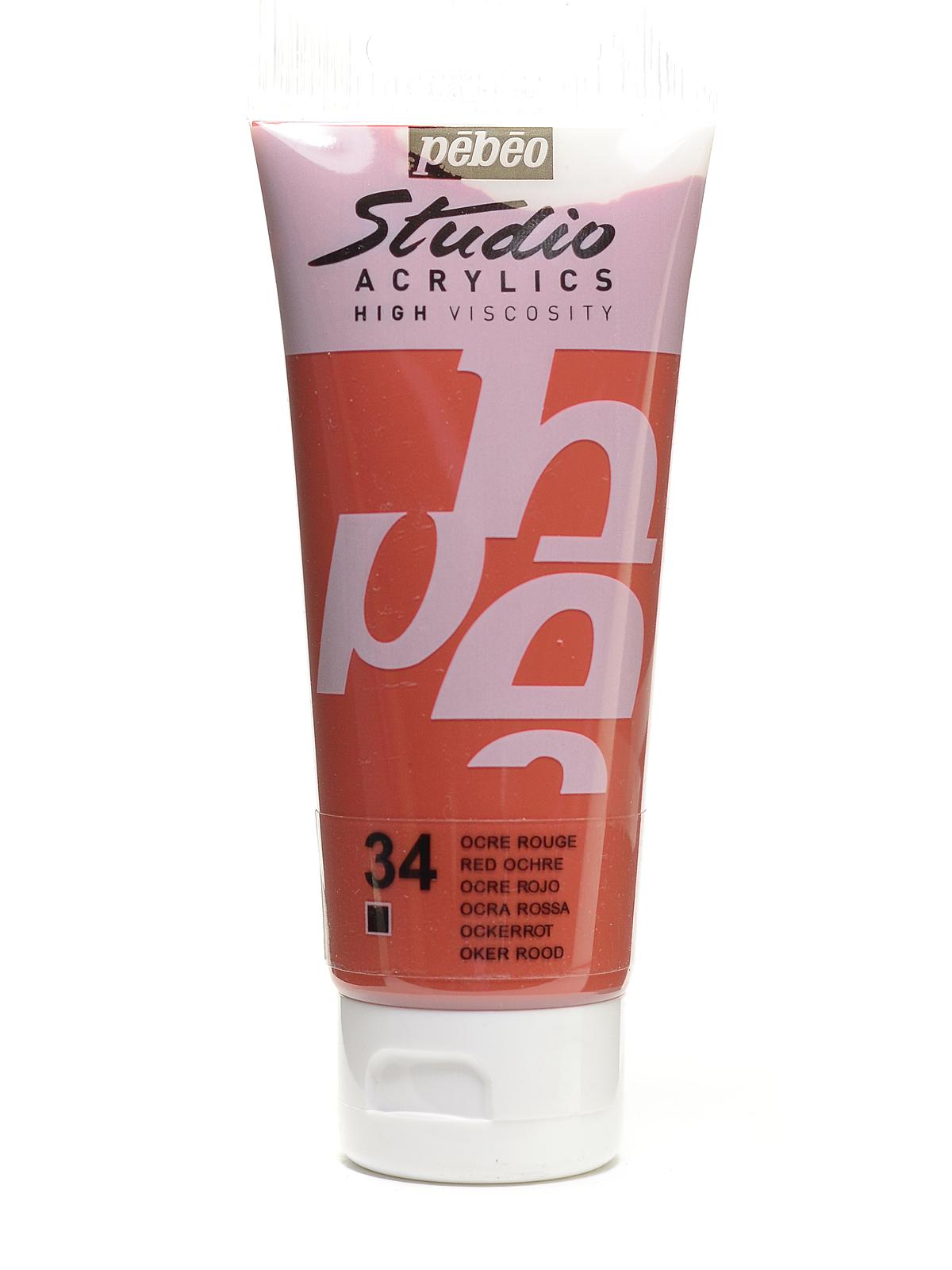 Studio Acrylic Paint Red Ochre 100 Ml