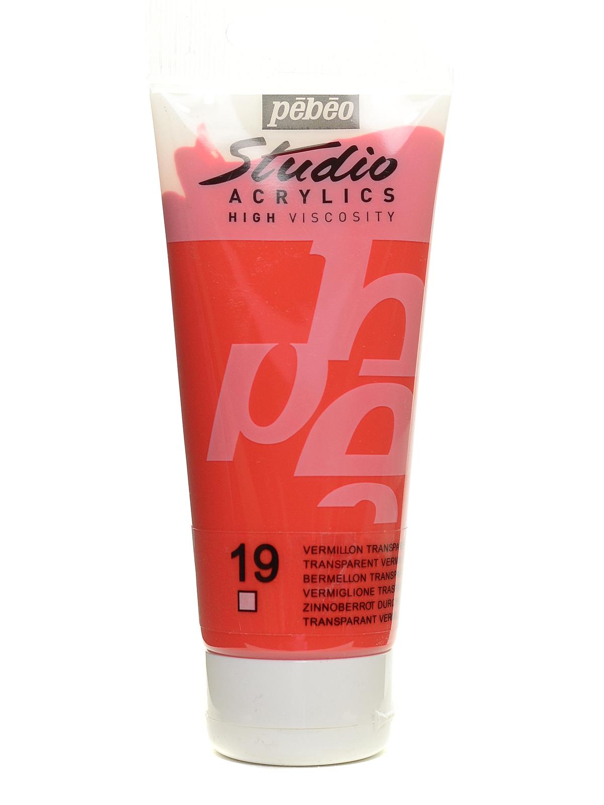 Studio Acrylic Paint Transparent Vermilion 100 Ml