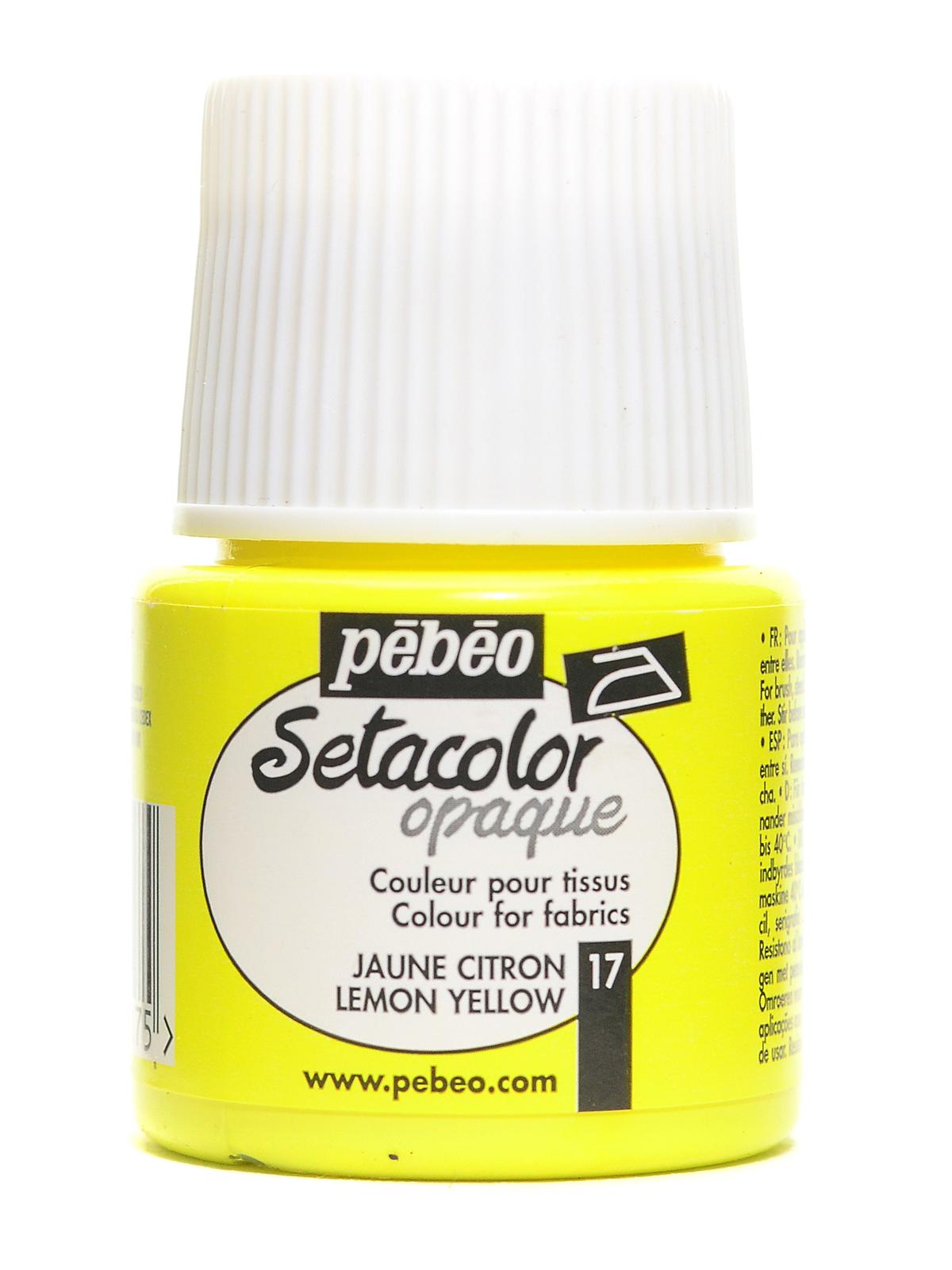 Setacolor Opaque Fabric Paint Lemon Yellow 45 Ml