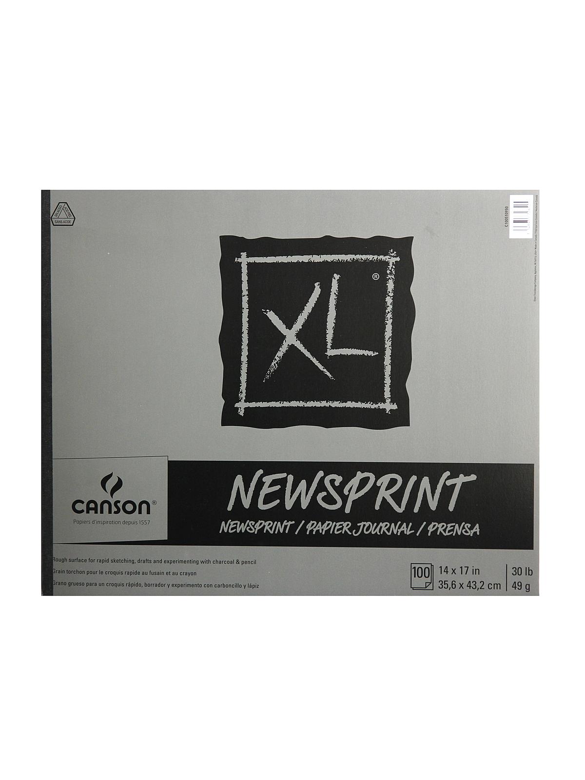 XL Newsprint Pads 14 in. x 17 in. pad of 100