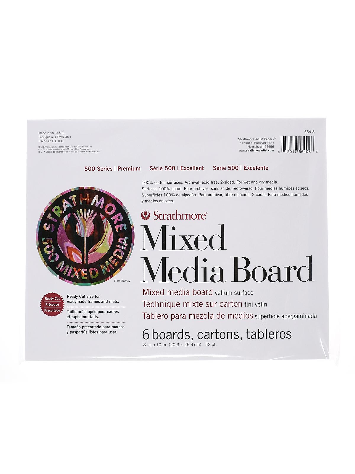 500 Series Mixed Media Boards 8 in. x 10 in. vellum pack of 6