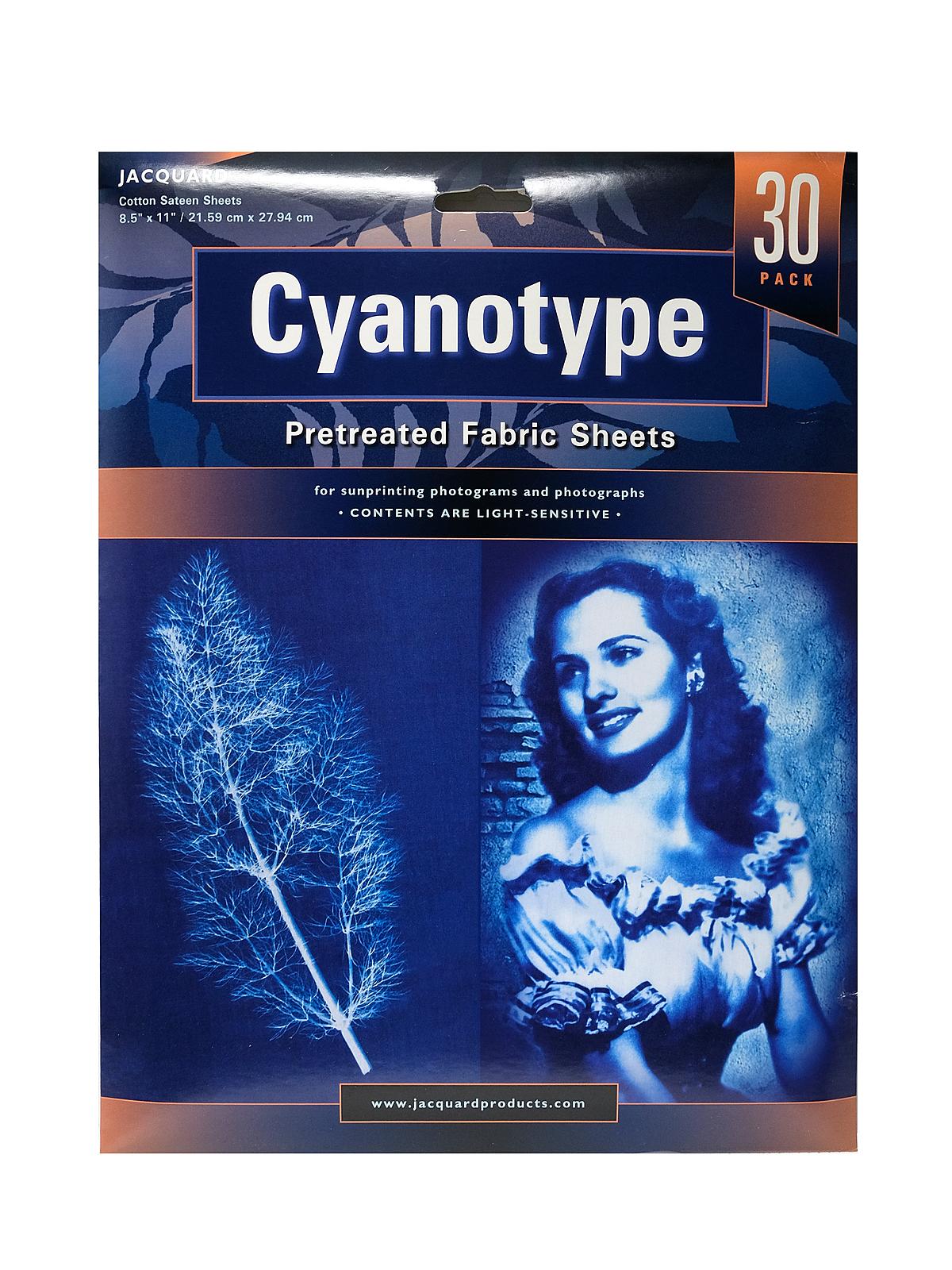 Cyanotype Fabric sheets 8.5 in. x 11 in. pack of 30