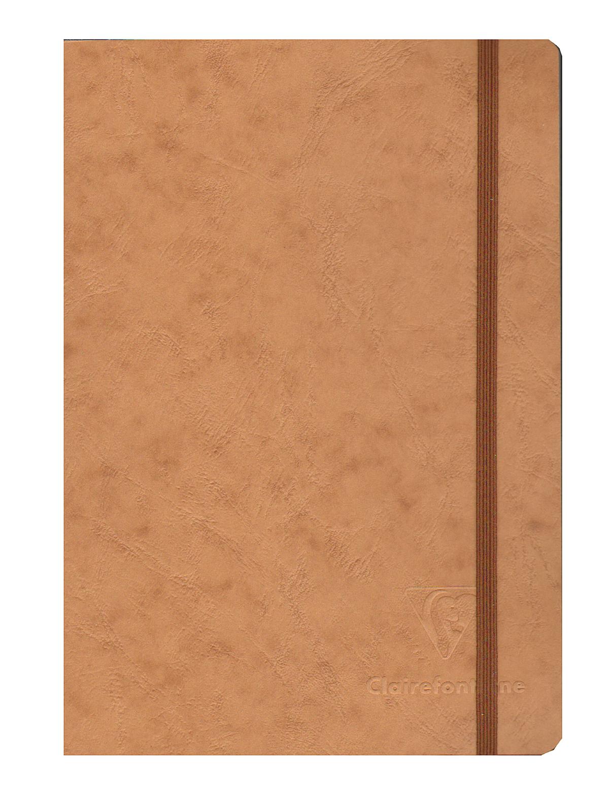 Cloth-bound Notebooks 6 in. x 8 1 4 in. ruled, tan cover, elastic closure 96 sheets