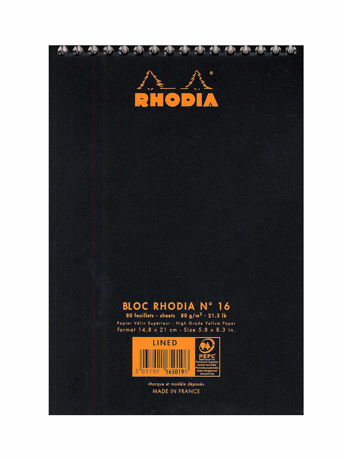 Wirebound Notebooks Ruled 6 In. X 8 1 4 In. Black