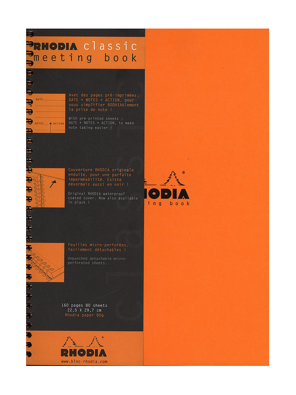 Meeting Books 8 1 4 in. x 11 3 4 in. orange 80 sheets